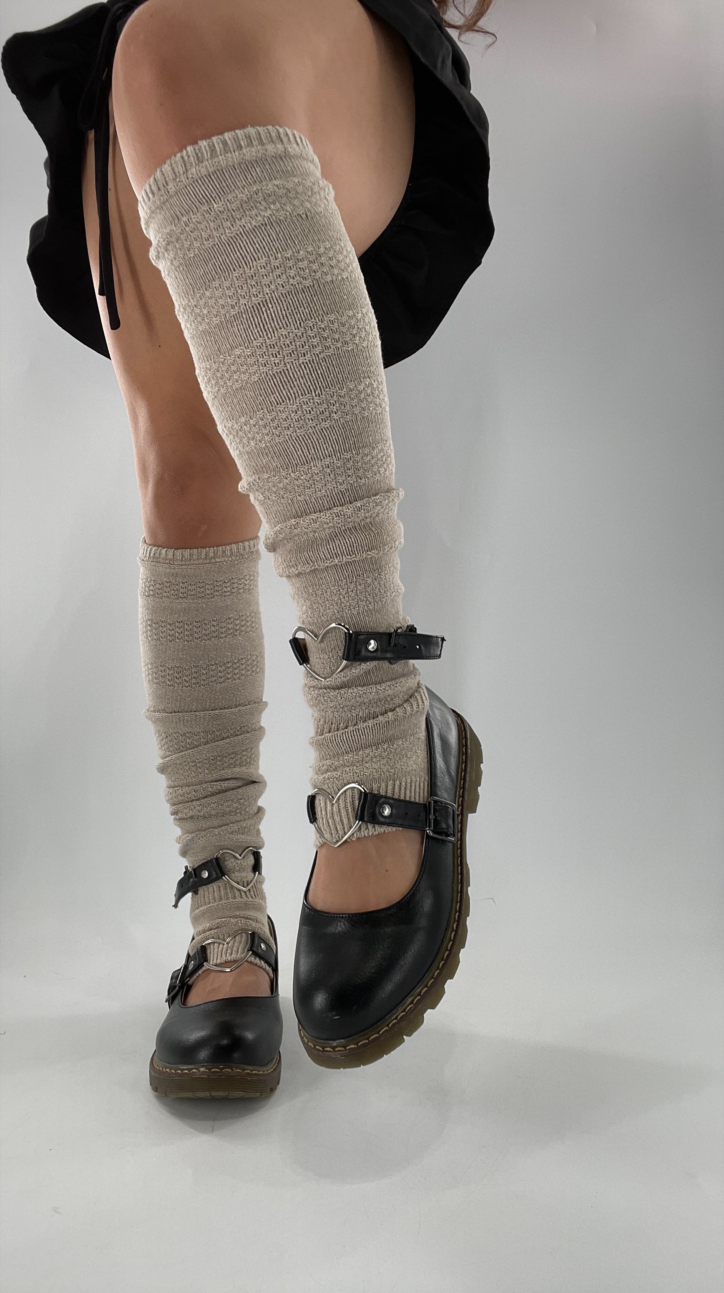 Metal Heart Buckle Anklet Mary Janes (40)