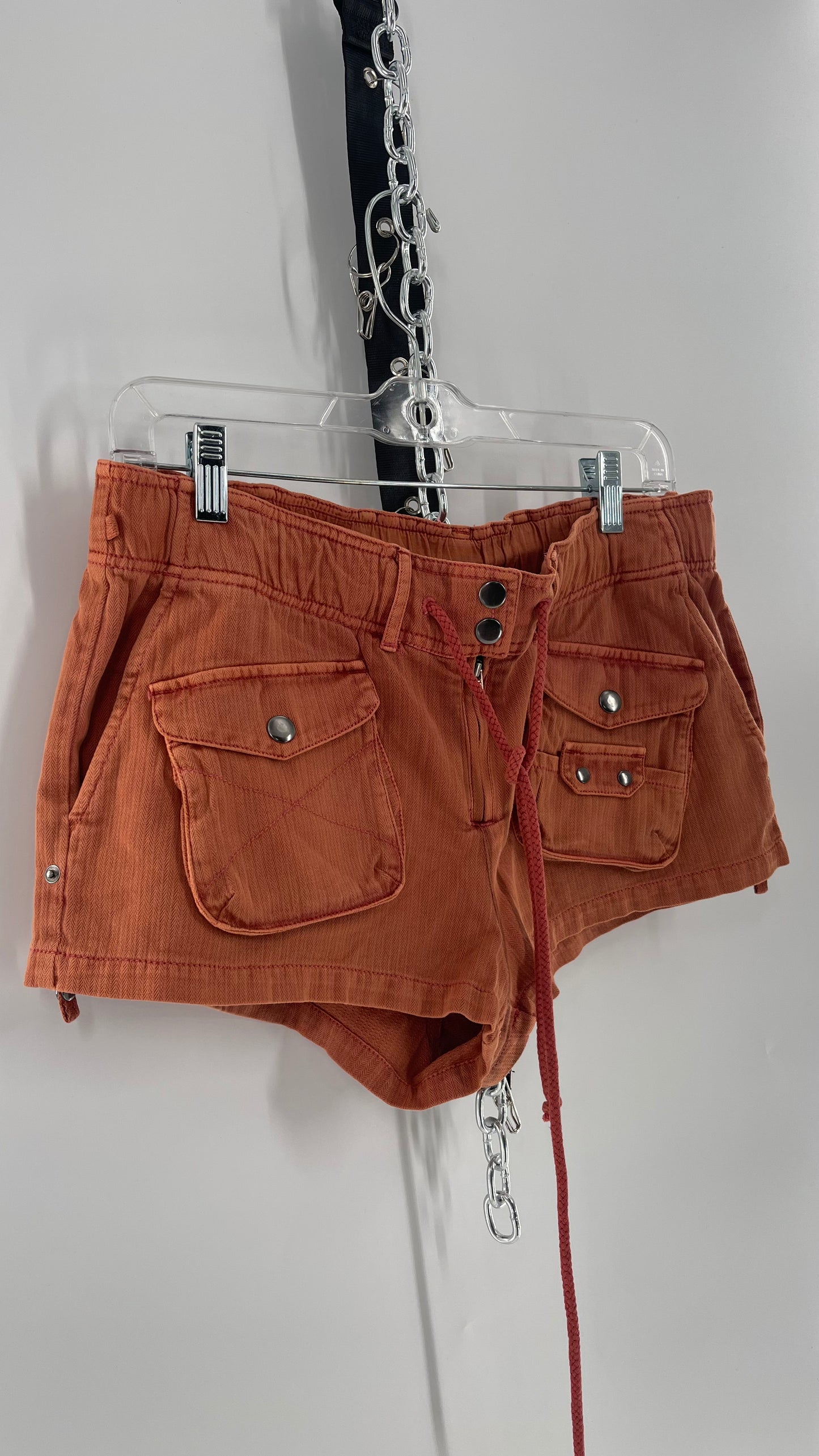 Free People Burnt Orange Cargo Booty Short (Small)