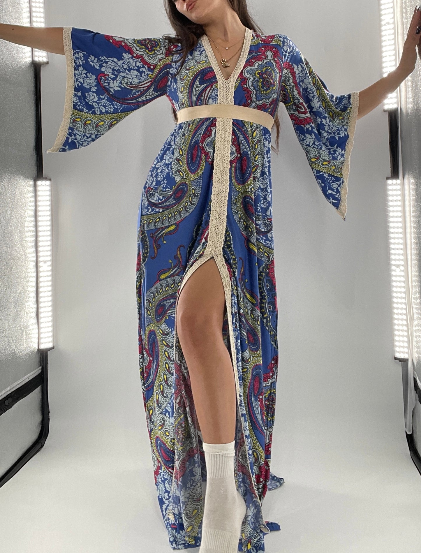 Vintage Handmade Benissimo 70s Maxi with Bell Sleeves