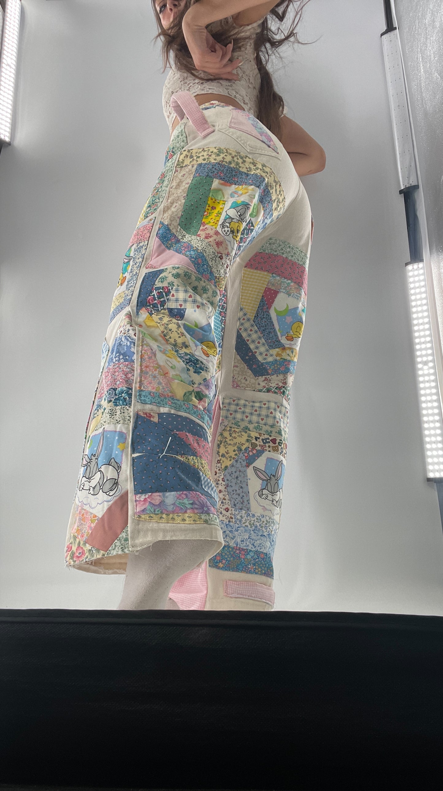 Custom - Handmade Reworked Looney Toons Cutie Pie Patchwork Flares