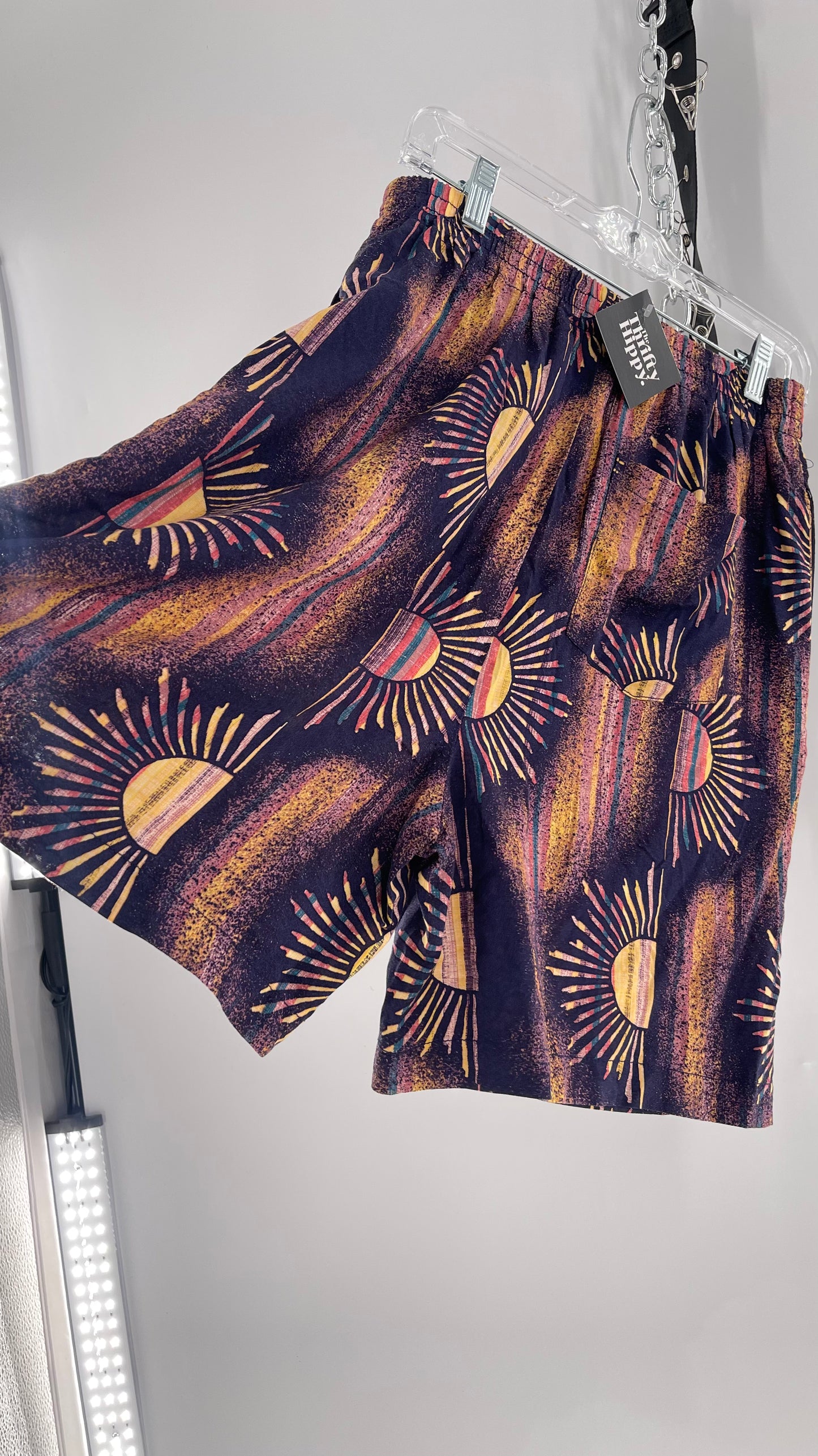 Urban Outfitters Reworked Vintage Indigo Sunsets High Waisted Shorts (Medium)