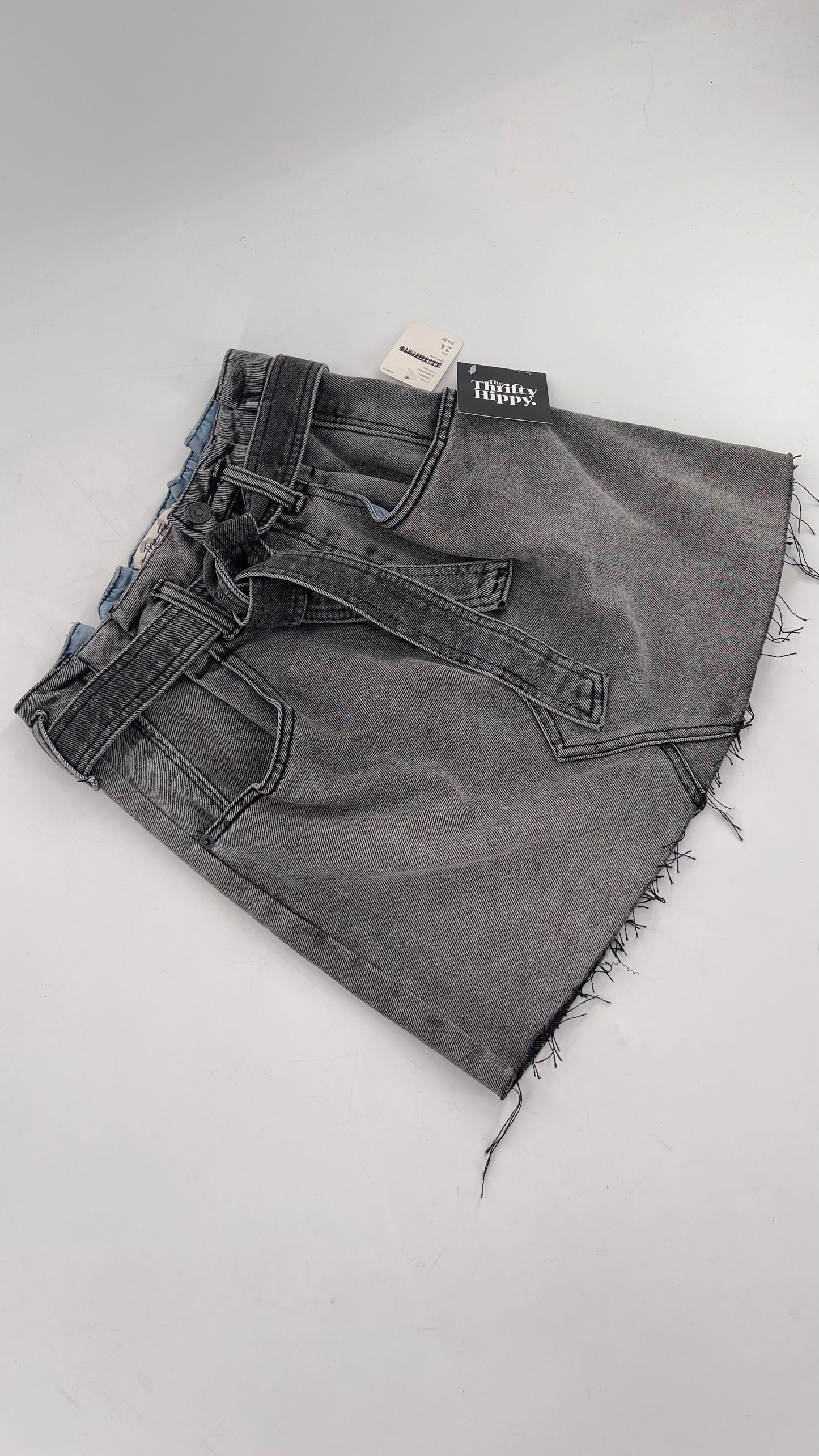 Free People Charcoal Denim Skirt (24)