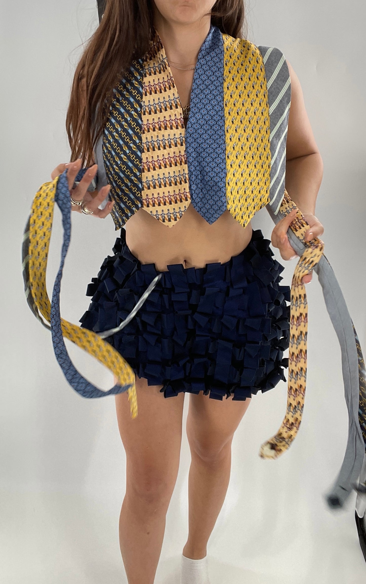 Custom - Handmade “All Tied Up” Cropped Blouse (One Size)