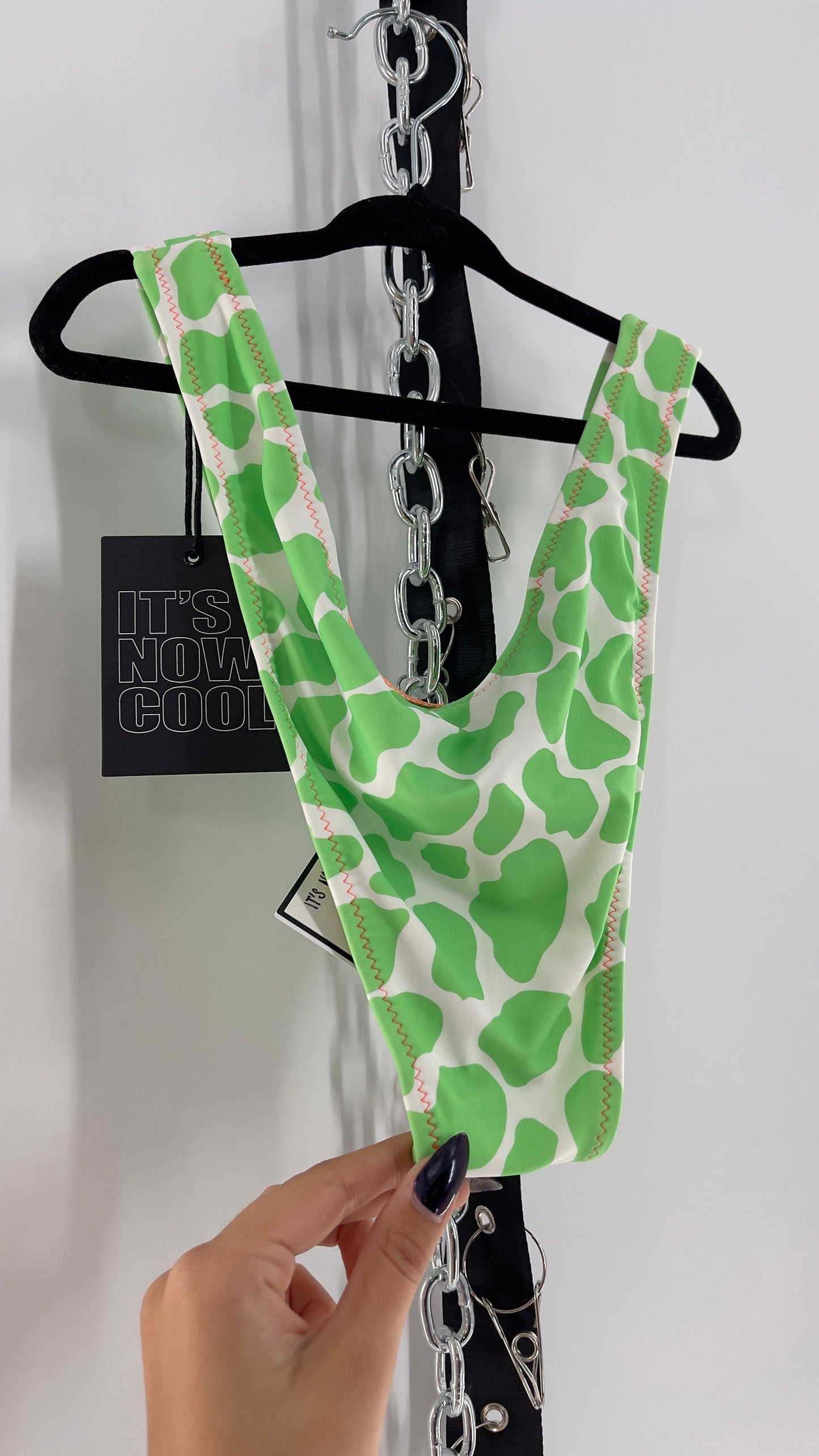 IT’S NOW COOL 90s Cut Lime Swim Bottoms (XL)