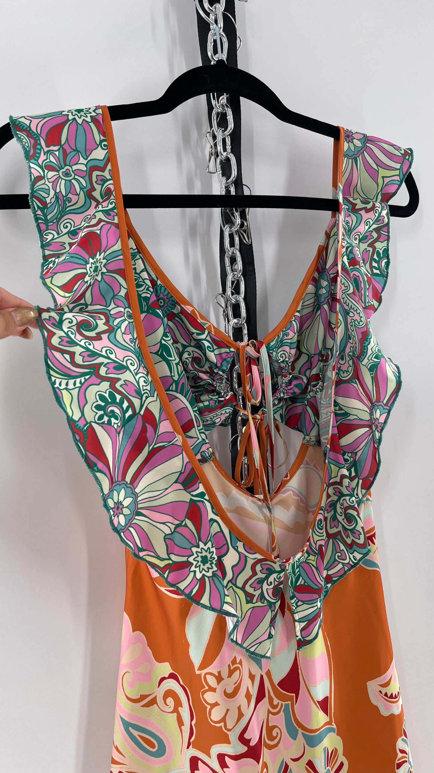 Intimately Free People Funky Patterned Slip Mini Dress (Large)