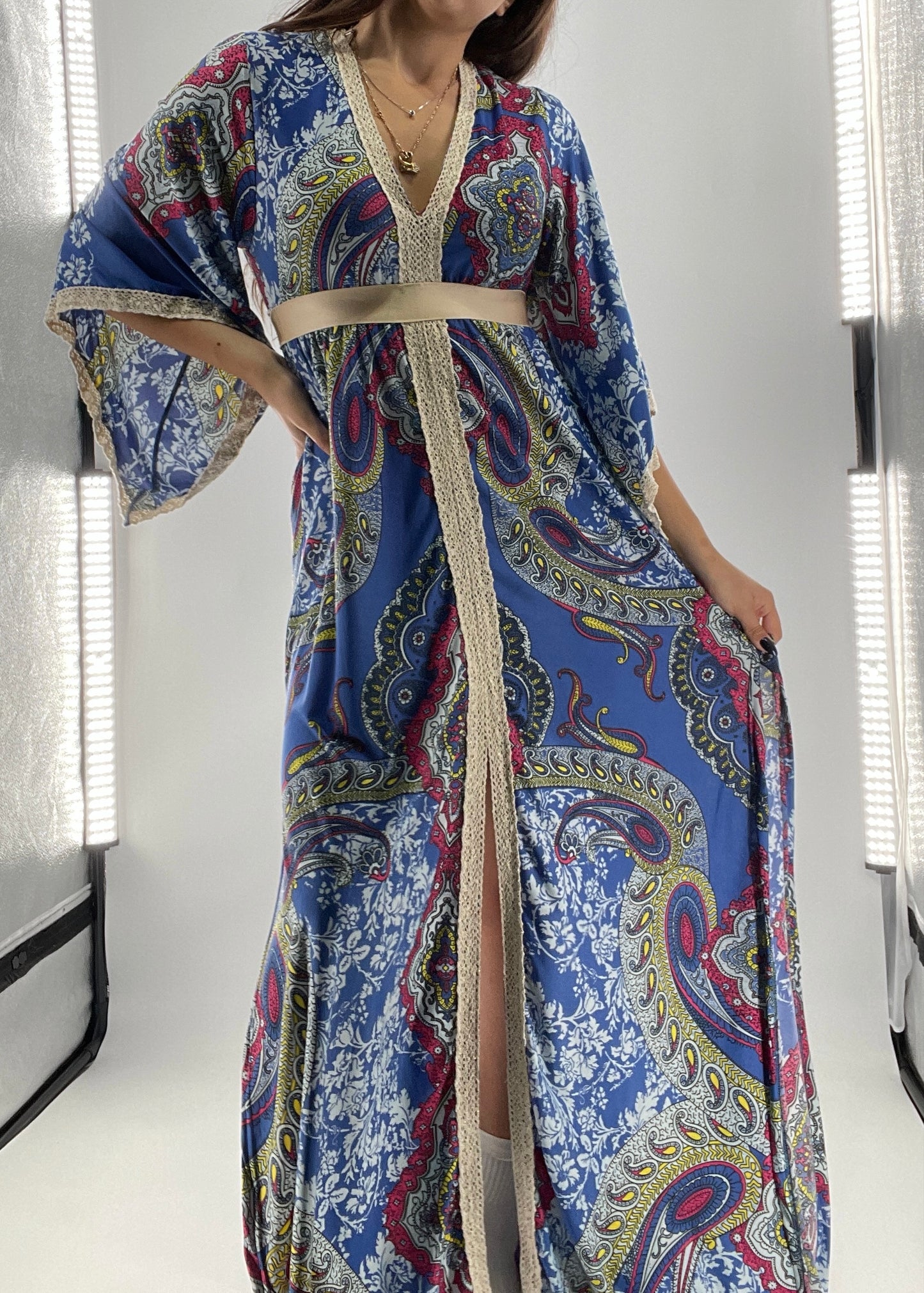 Vintage Handmade Benissimo 70s Maxi with Bell Sleeves