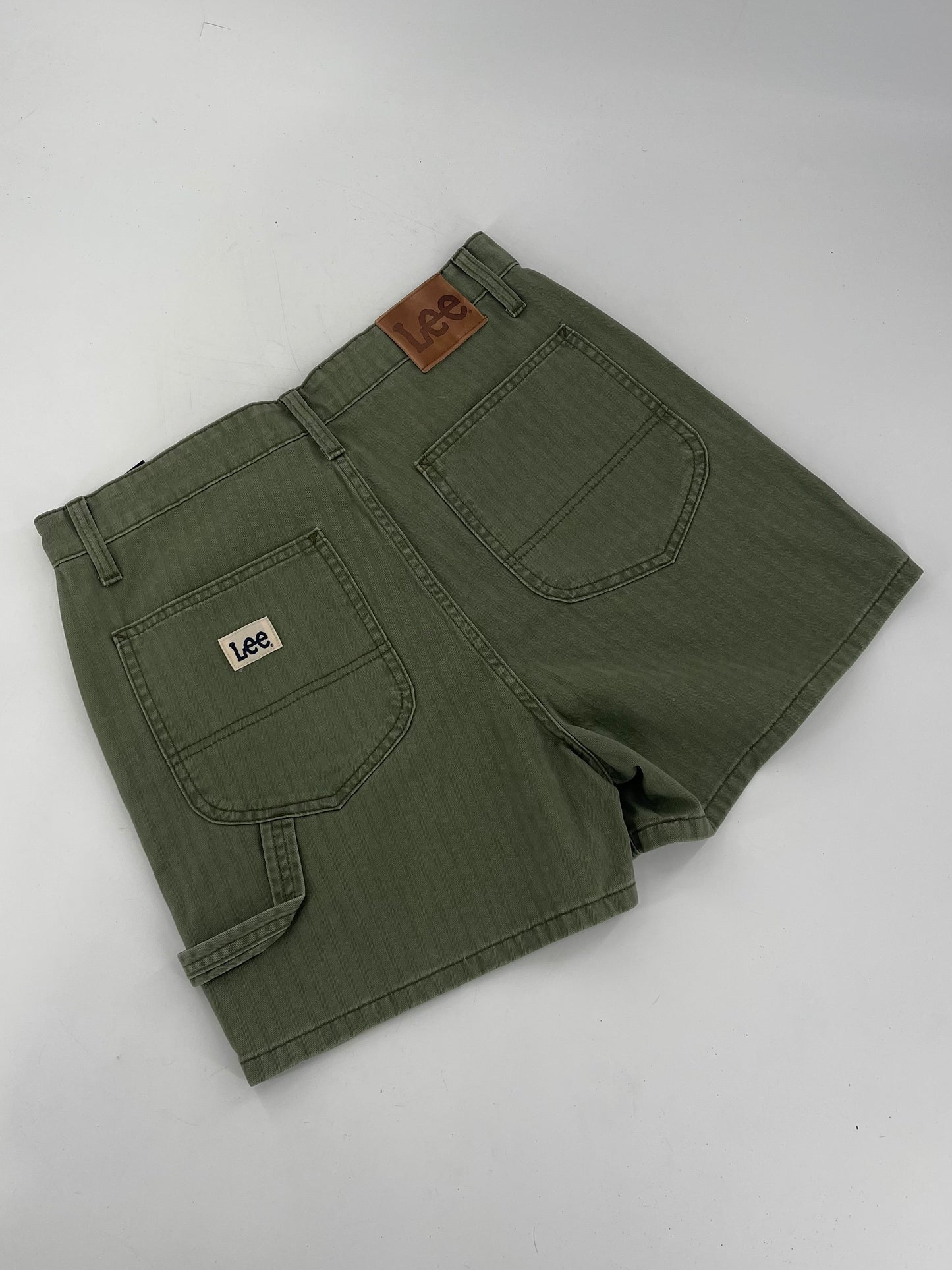 Lee X Free People Army Green Bermuda Cargo Shorts (30)