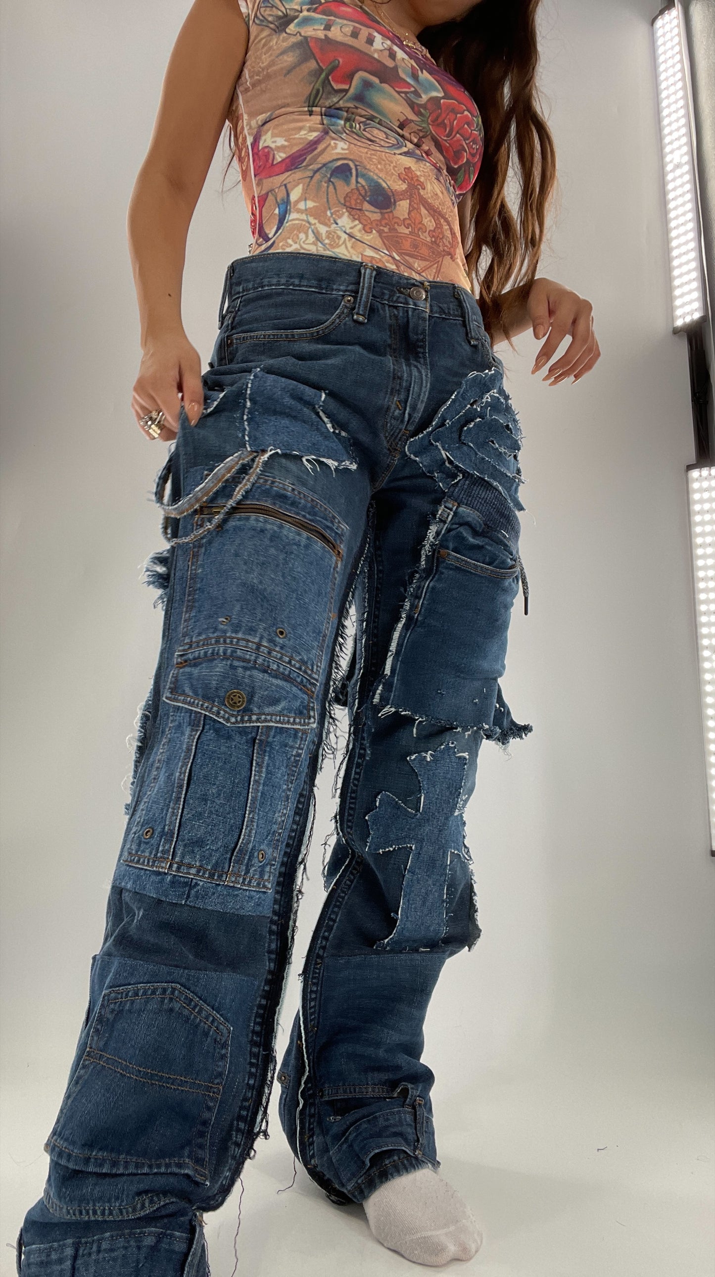 Custom - Handmade Denim Patchwork Reworked (32x32)