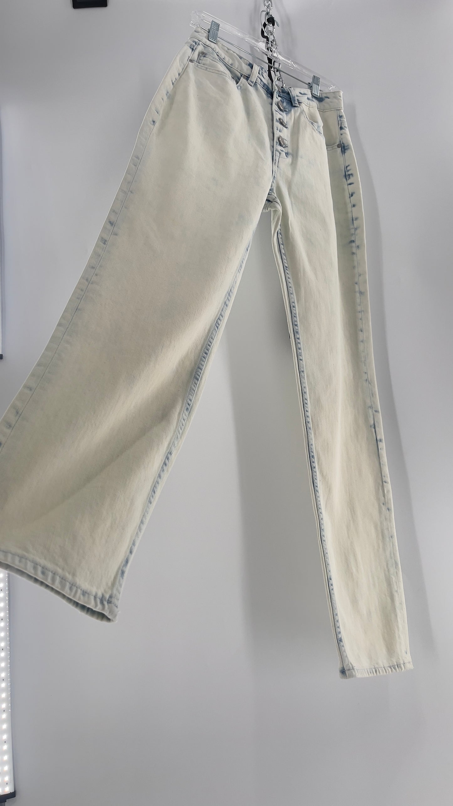 Free People X ZEEGEEWHY Acid Wash Straight Leg Jeans (27)