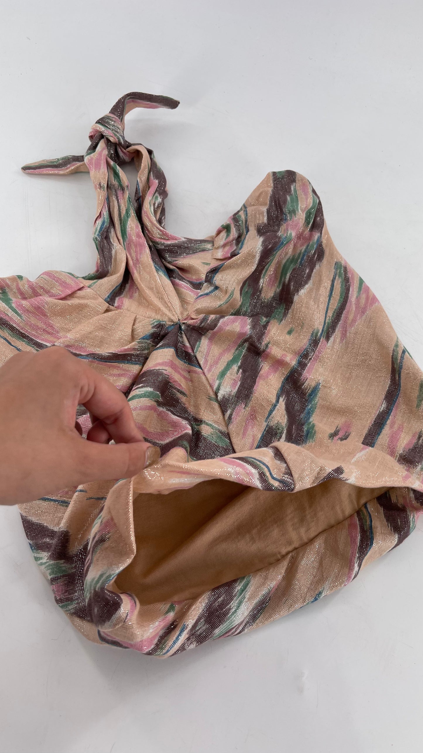 Free People Blush Pink Paint Strokes Halter (Small)
