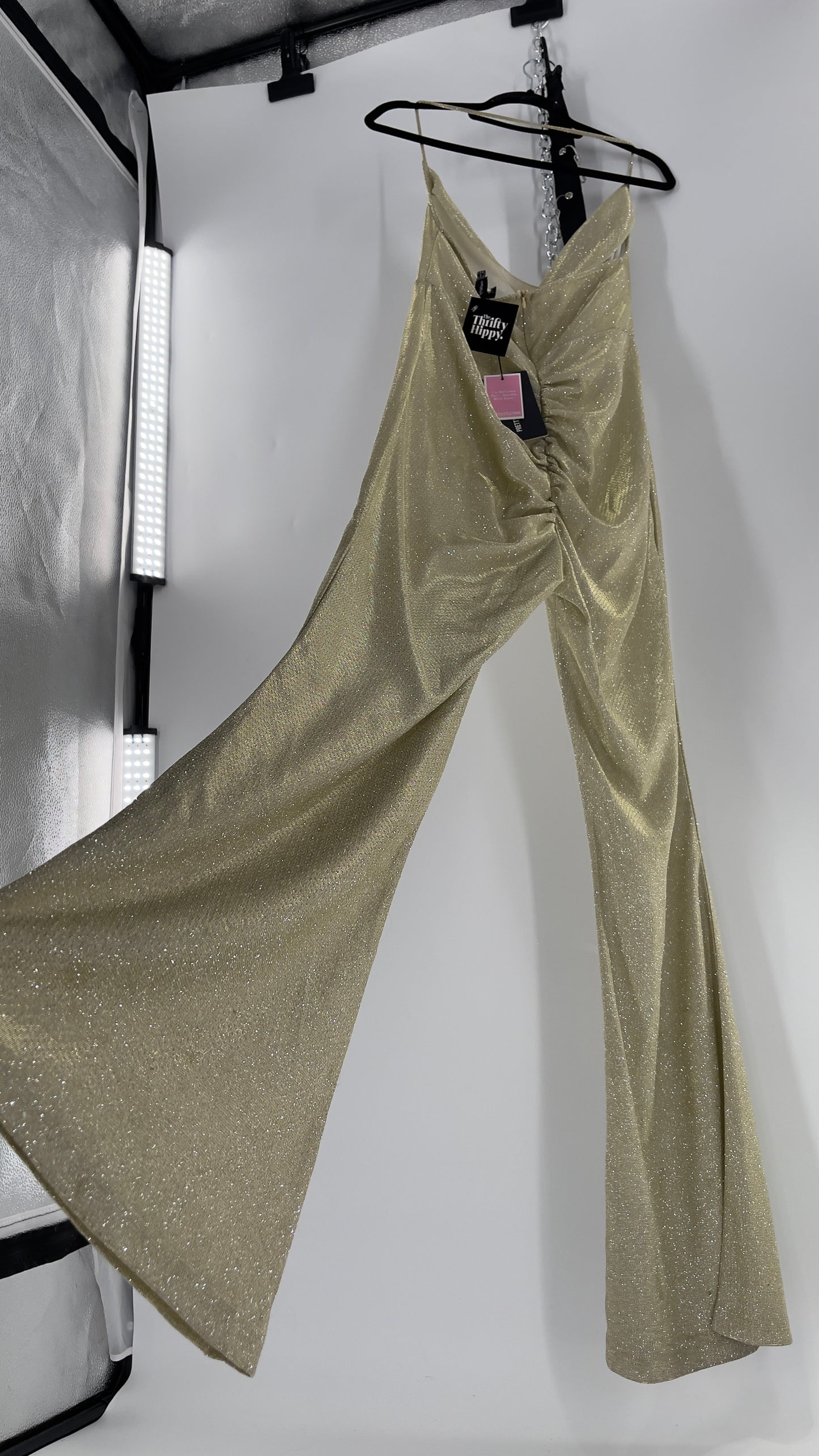 Pretty Little Thing Gold/Silver Glitter Jumpsuit (10)