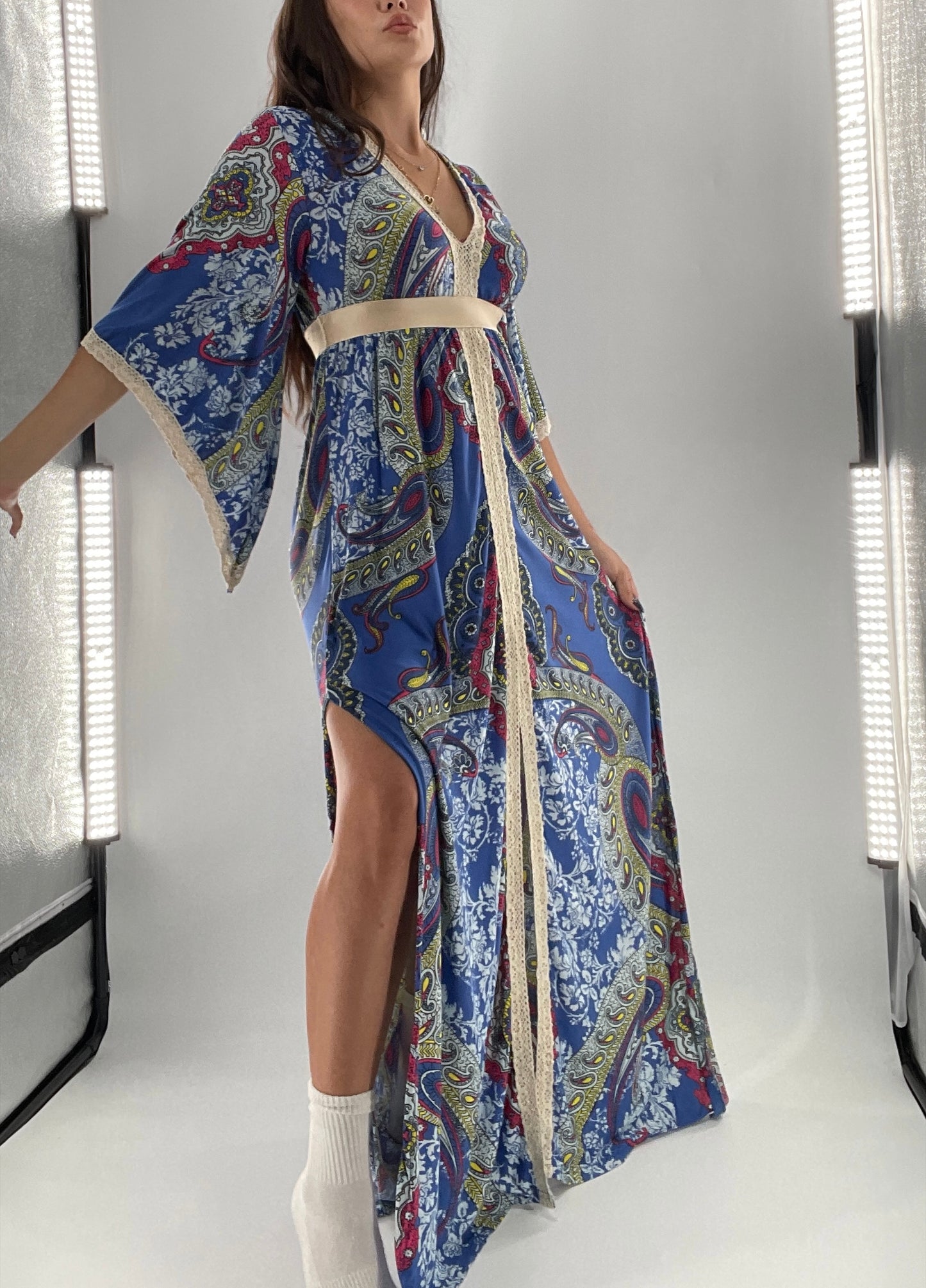 Vintage Handmade Benissimo 70s Maxi with Bell Sleeves