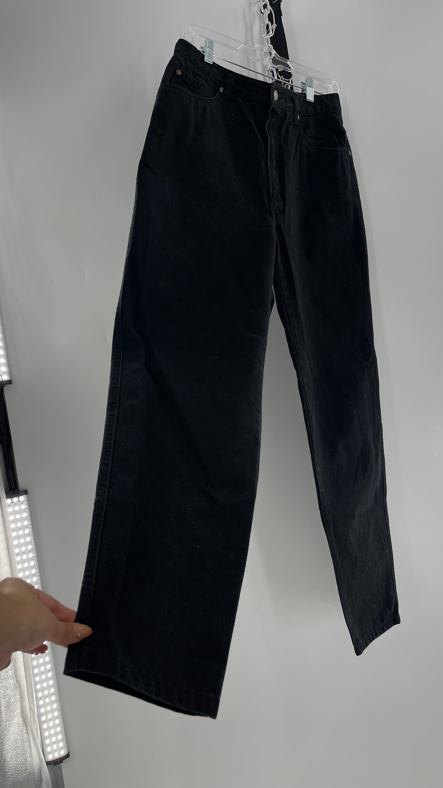 Vintage Lizwear Black Denim Straight Legs (Size 12)