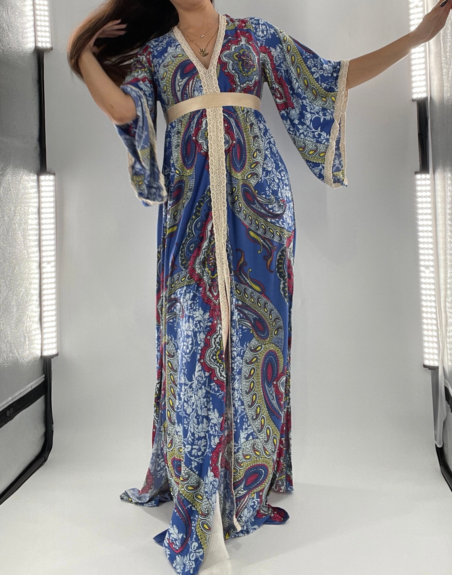 Vintage Handmade Benissimo 70s Maxi with Bell Sleeves