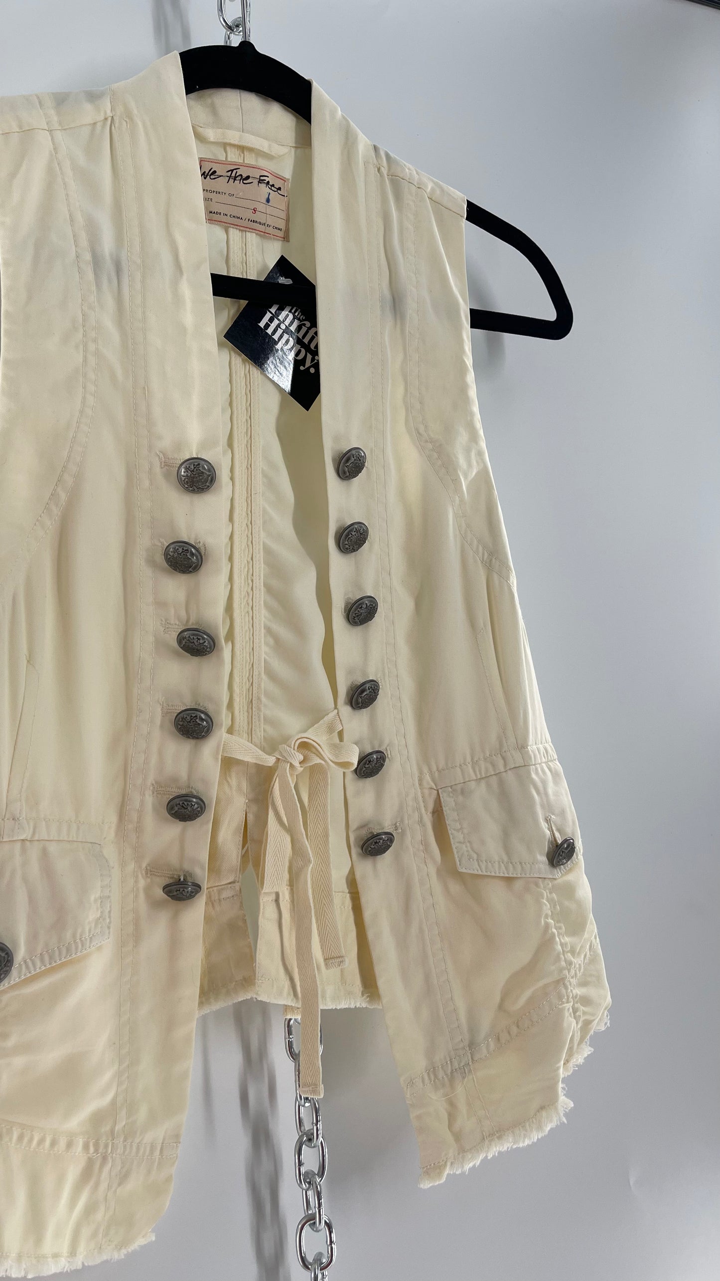 Free People Off White Military Style Vest with Tags Attached (Small)