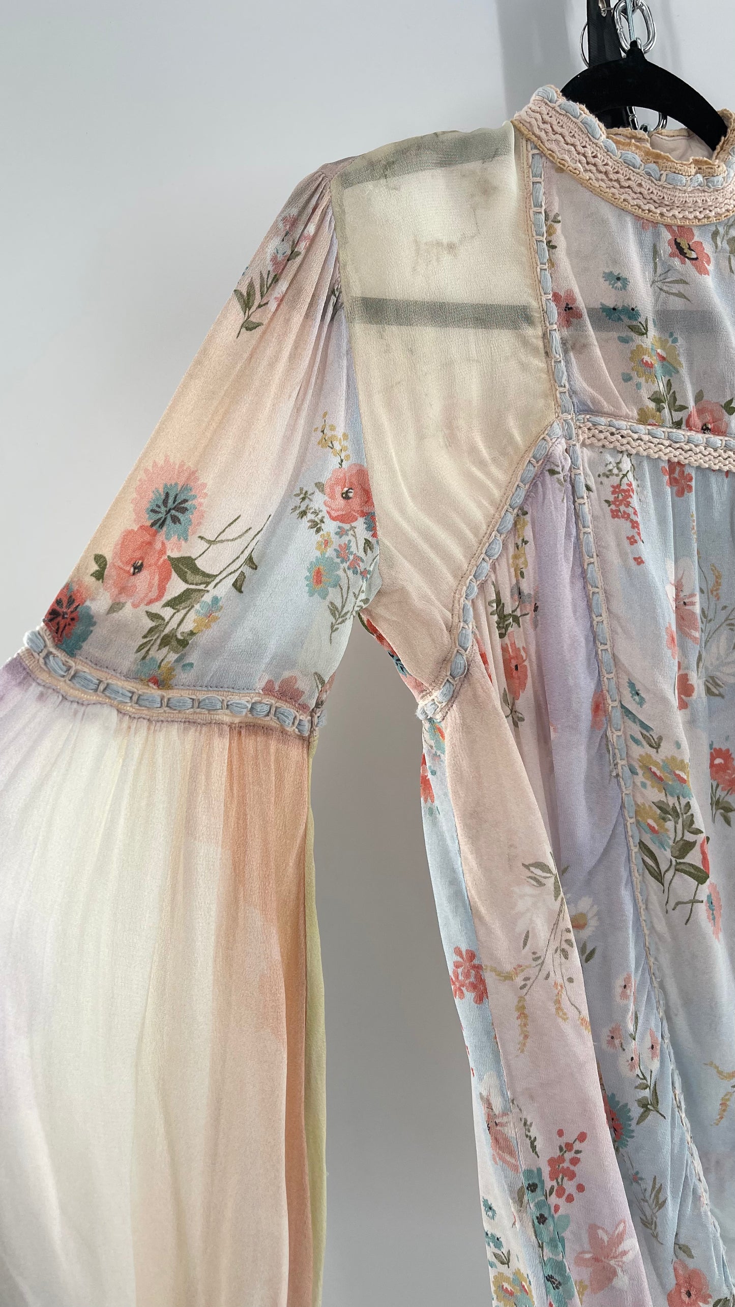 Bl^nk London Anthropologie Pastel Patchwork Blouse (Small)