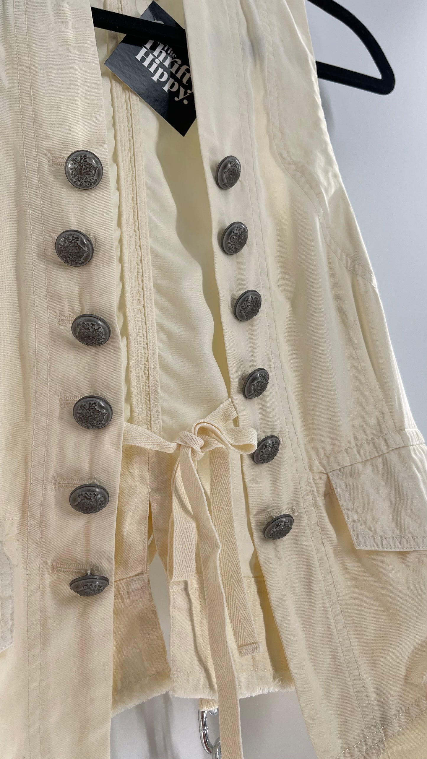 Free People Off White Military Style Vest with Tags Attached (Small)