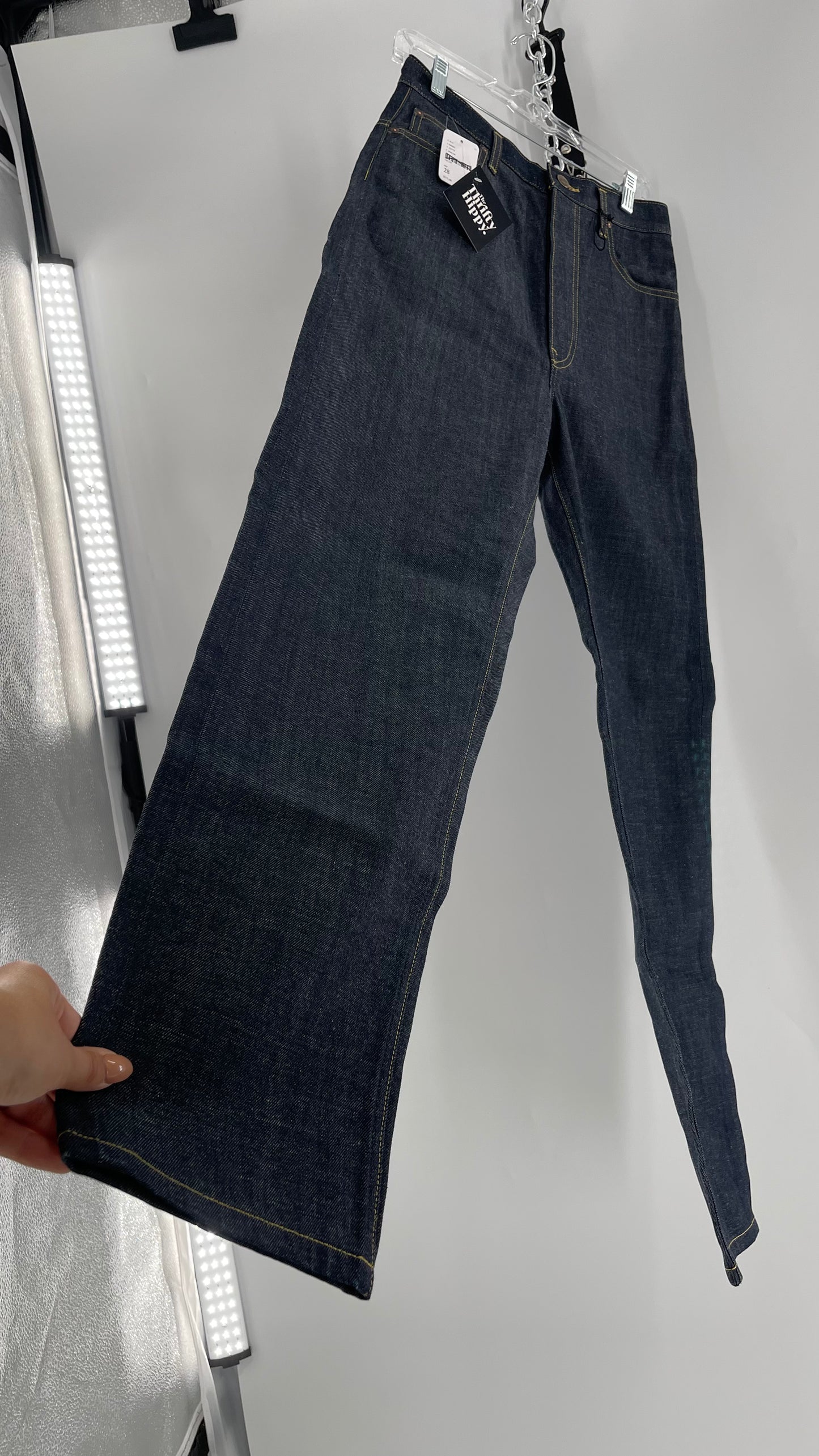 Deadstock Vintage Free People Lady Lee Riders Dark Wash Jeans (Size 28)