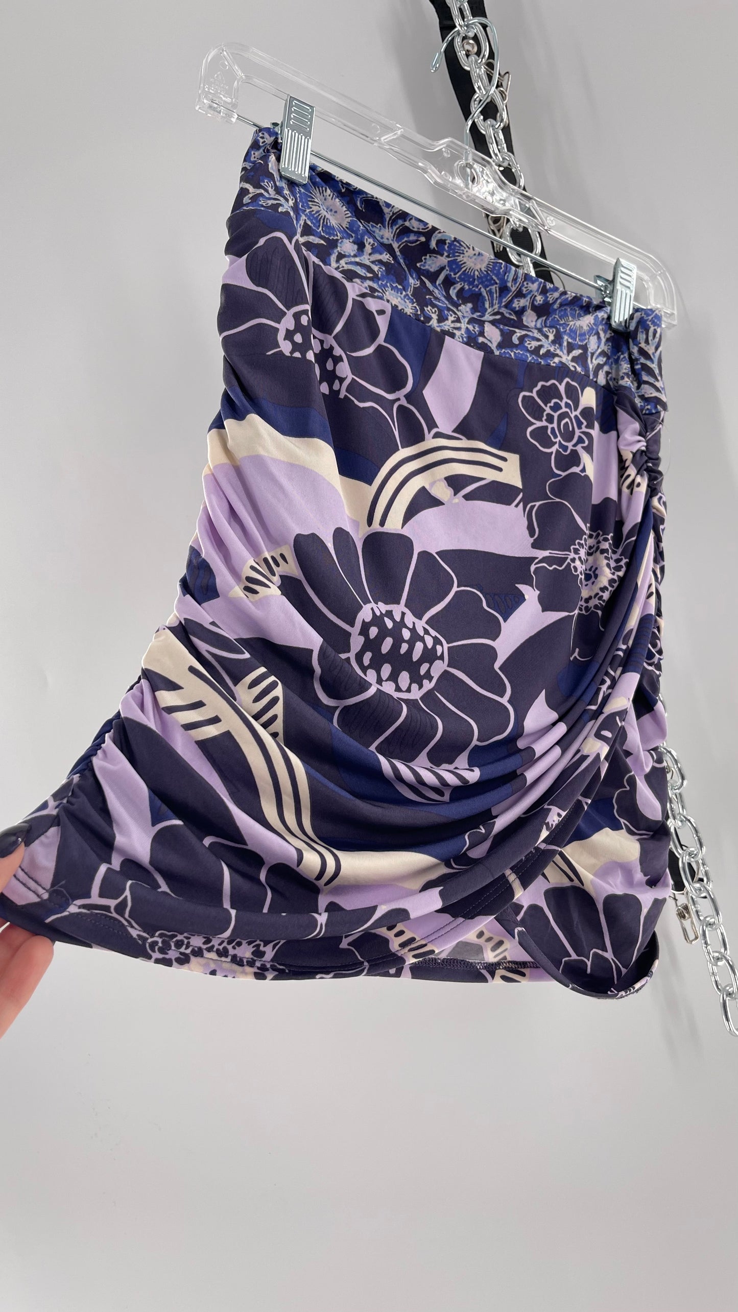 Free People Mixed Pattern Purple Skirt (XS)
