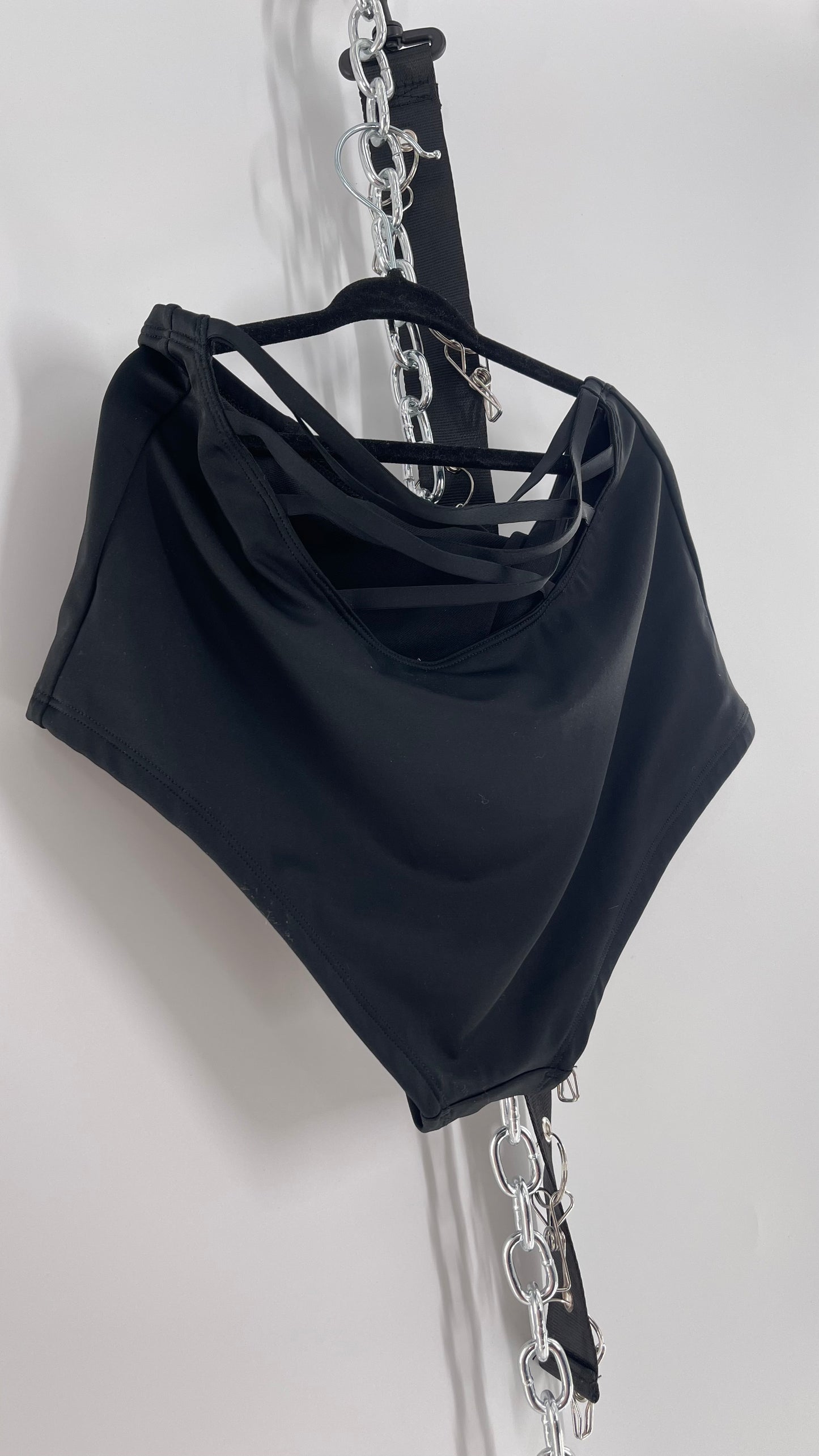 Urban Outfitters Black High Waisted Criss Cross Back Swim Bottoms (Medium)