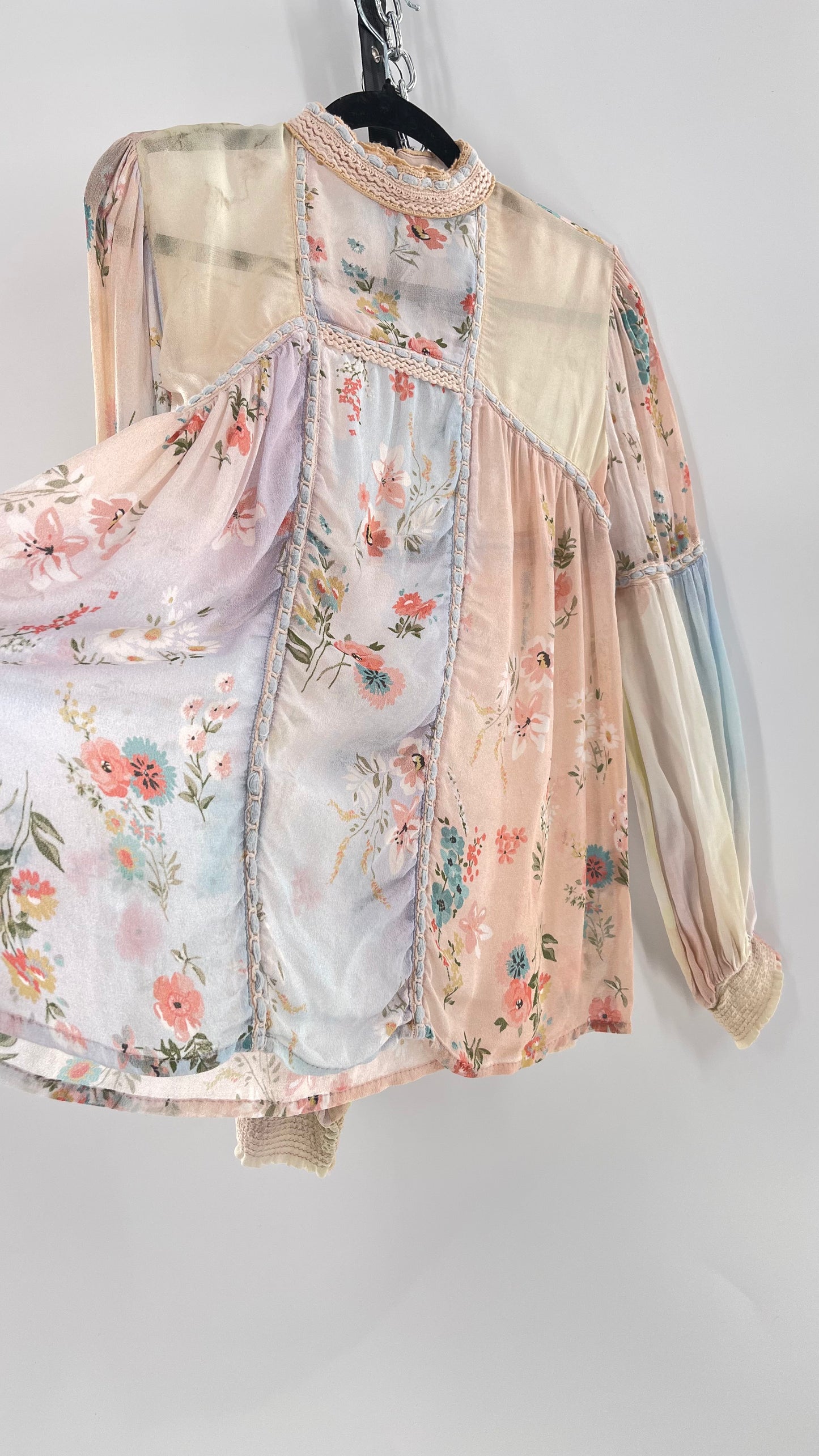 Bl^nk London Anthropologie Pastel Patchwork Blouse (Small)