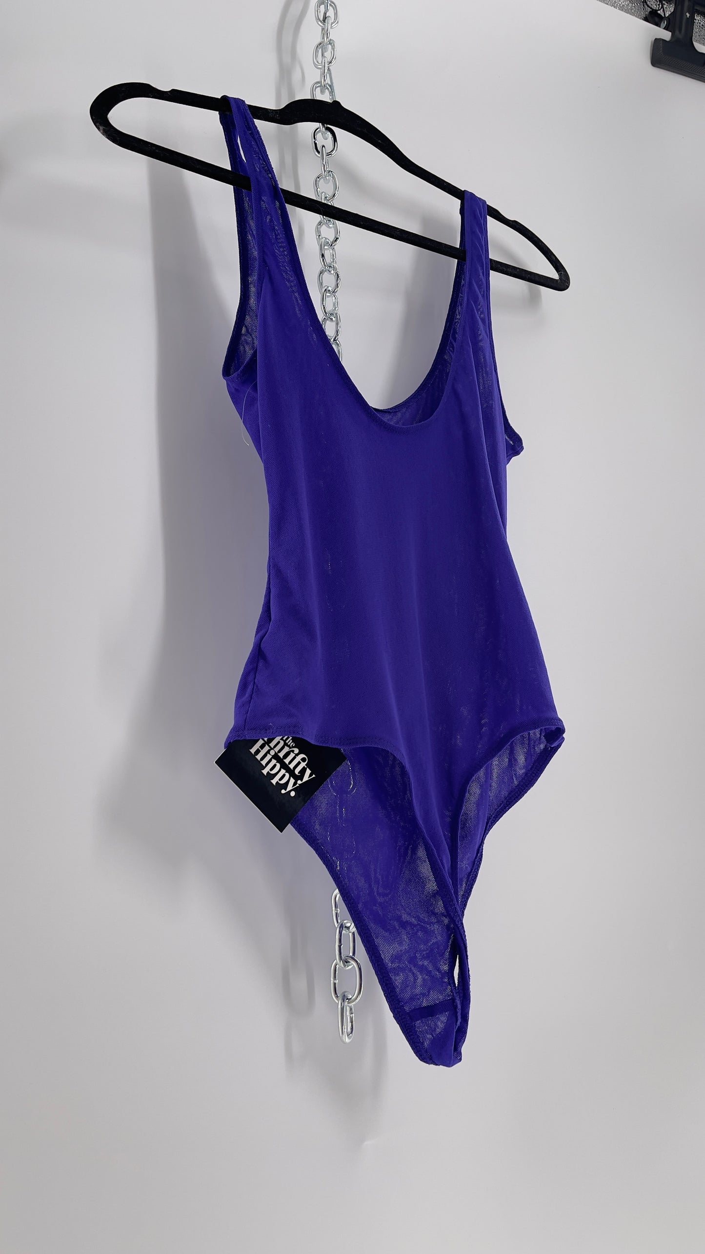 Free People Cobalt Blue Mesh Bodysuit (Small)