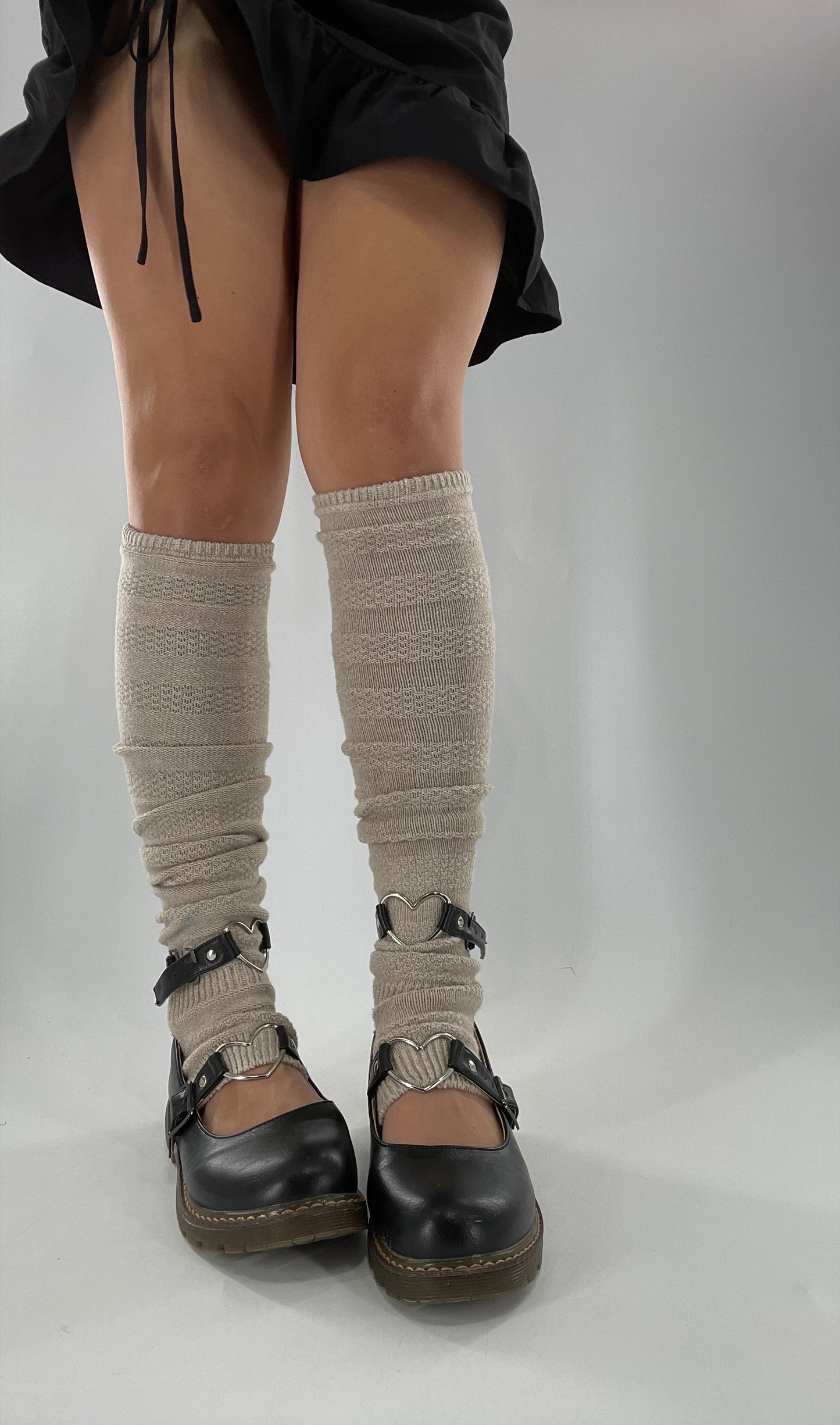 Metal Heart Buckle Anklet Mary Janes (40)