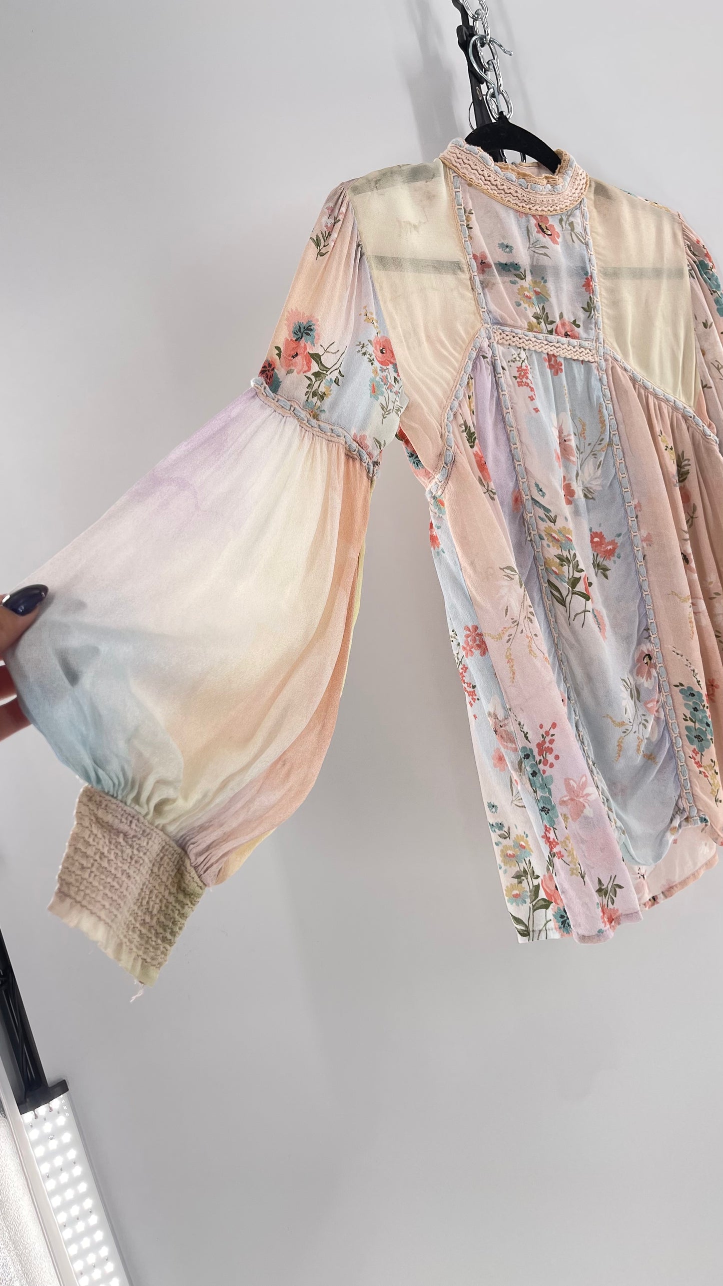 Bl^nk London Anthropologie Pastel Patchwork Blouse (Small)