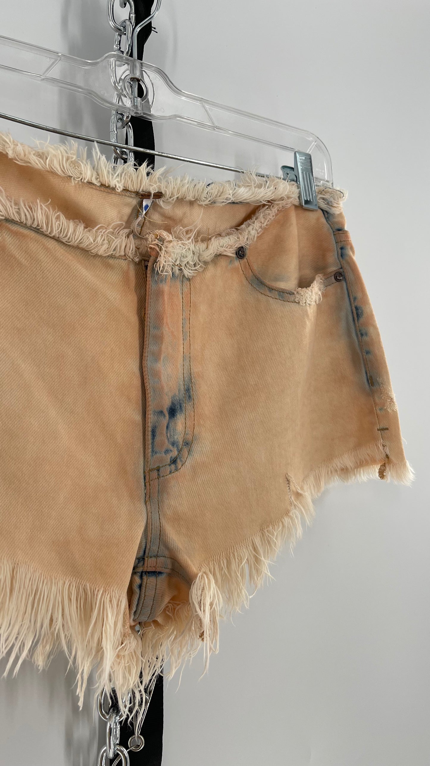 Free People Distressed Booty Shorts with Frayed Hem and Waistline (25)