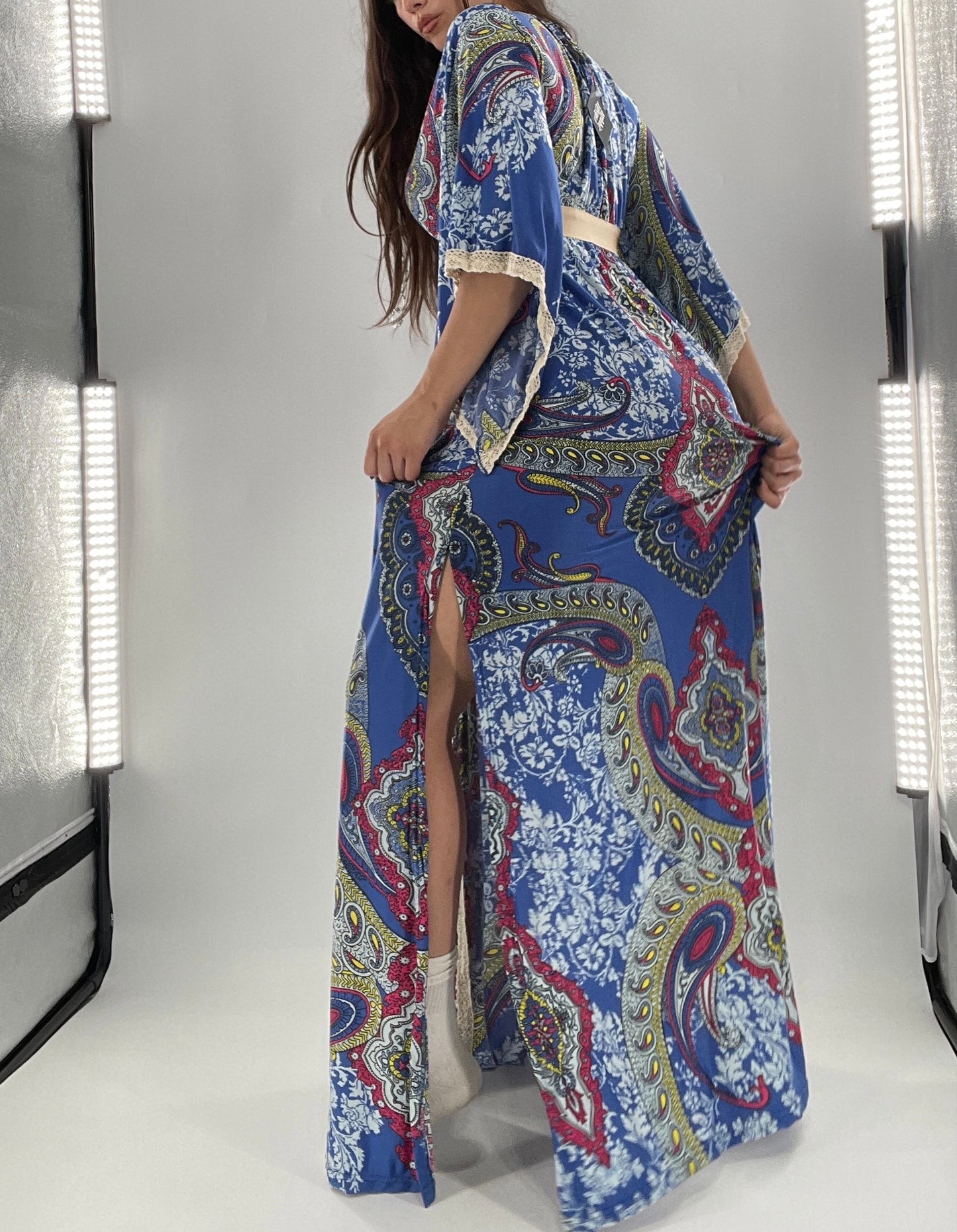 Vintage Handmade Benissimo 70s Maxi with Bell Sleeves