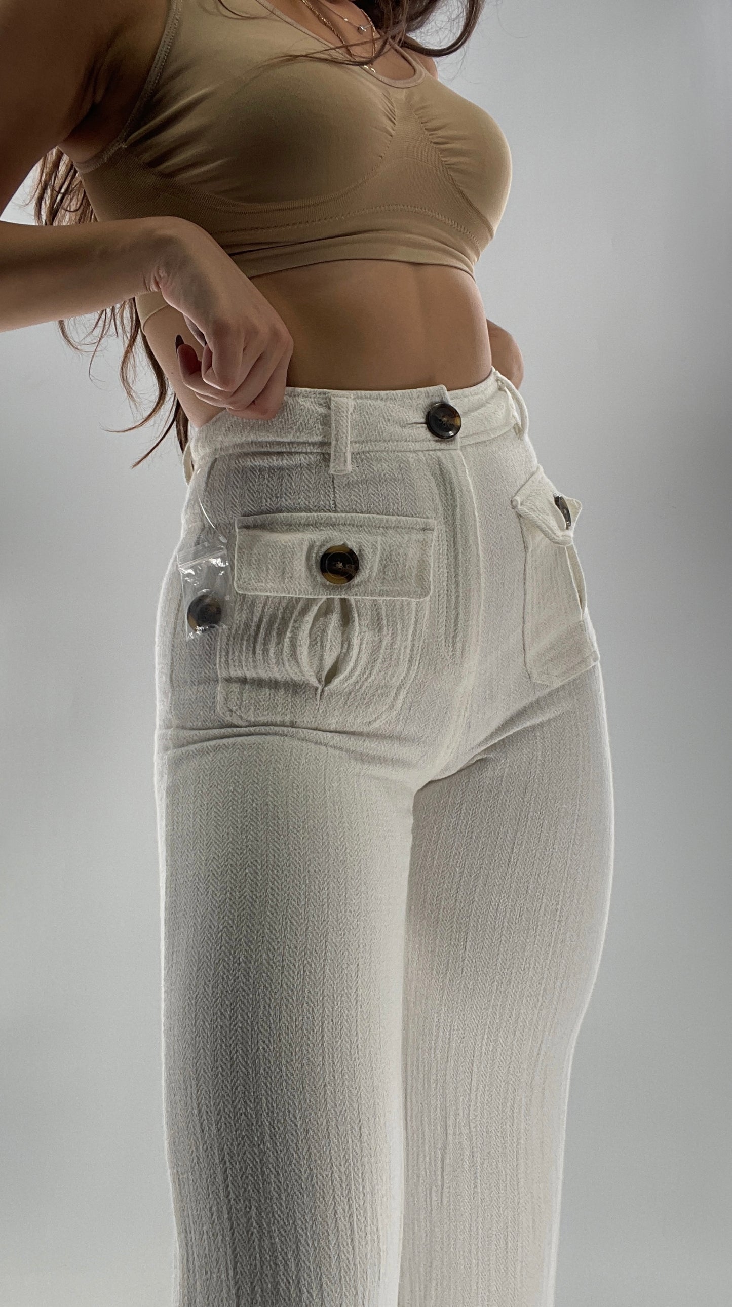 Free People Off White Knit Flares (2)