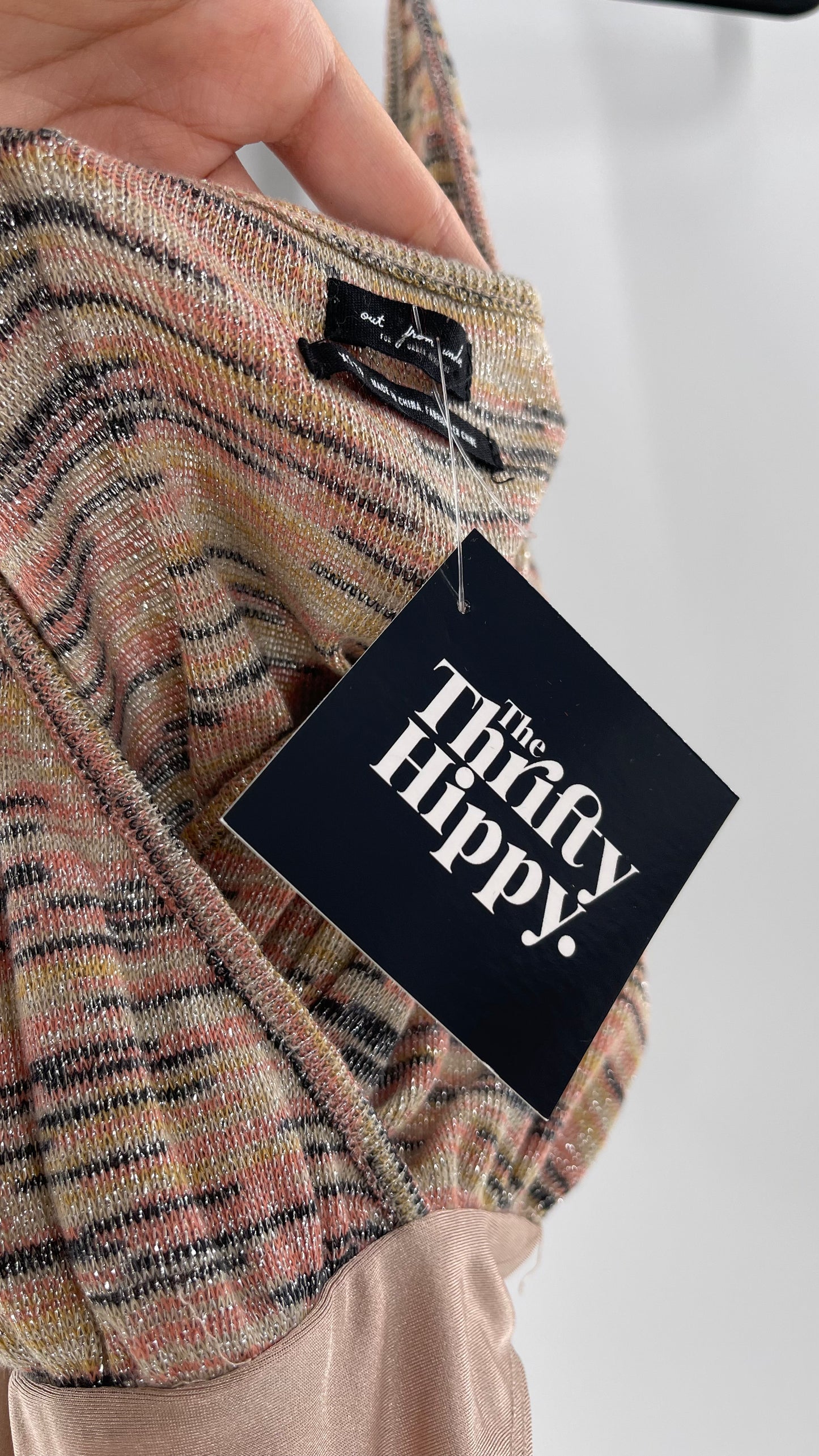 Urban Outfitters Tan Shiny Knit Bodysuit (XS)