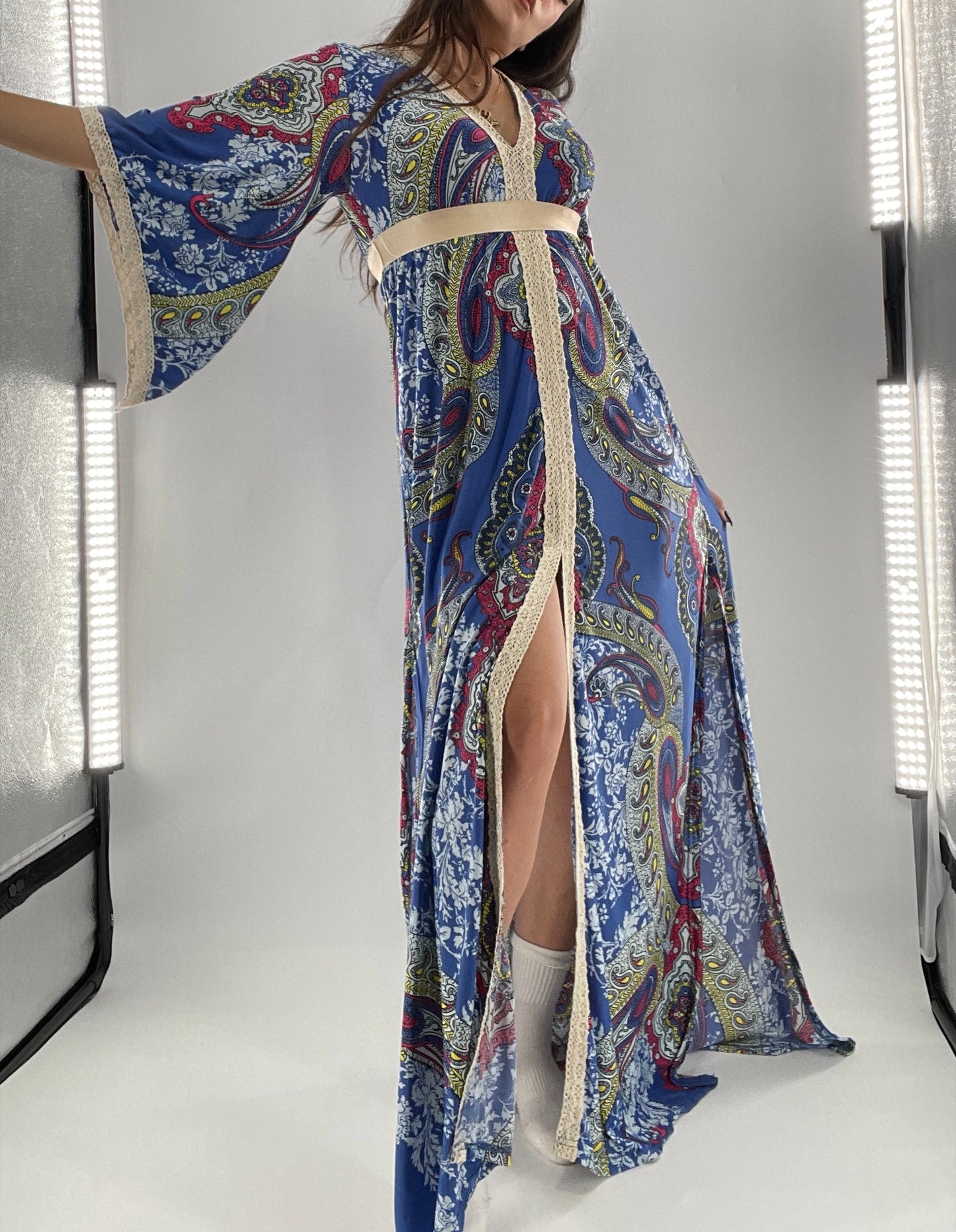 Vintage Handmade Benissimo 70s Maxi with Bell Sleeves