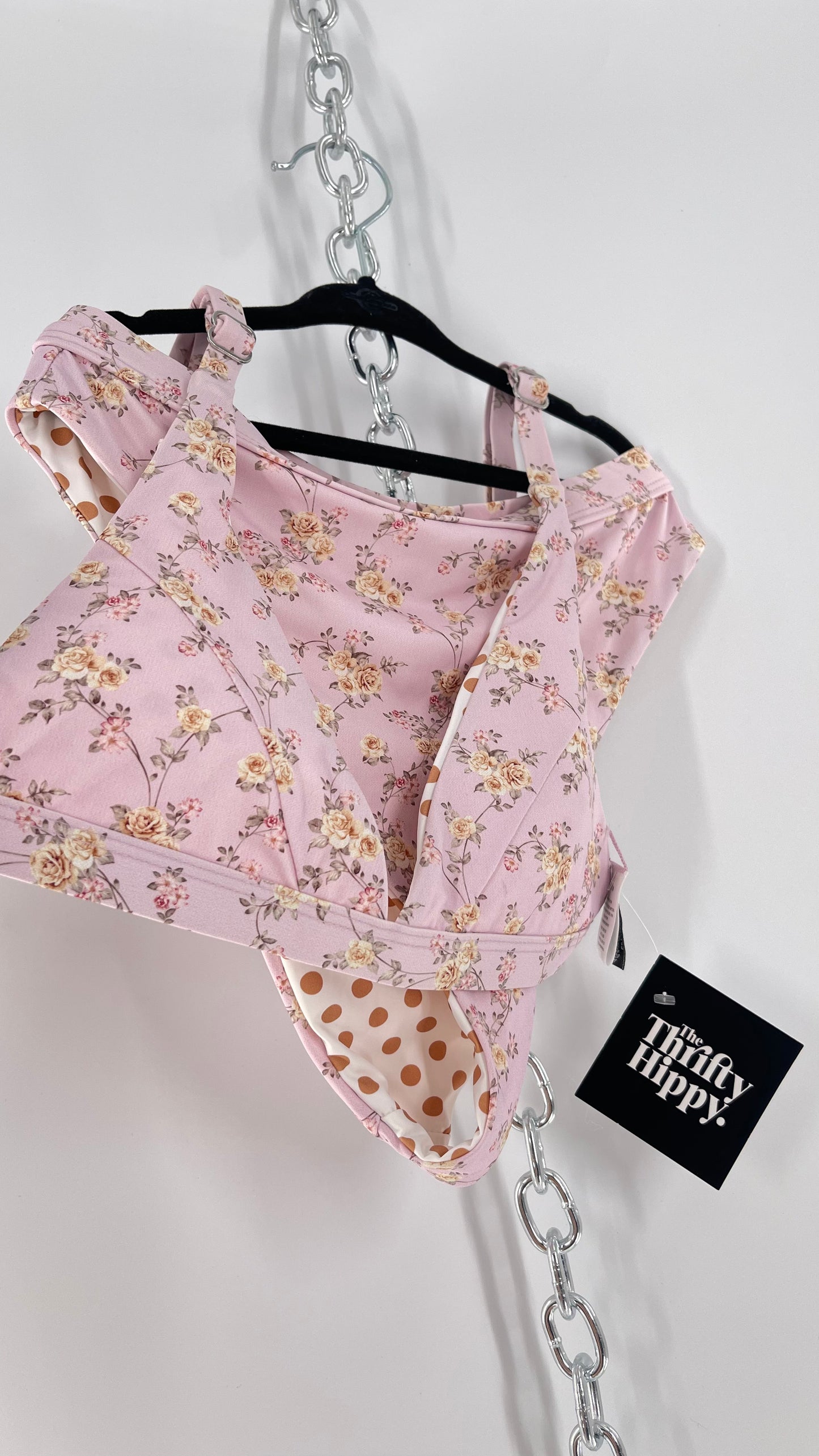 Dippin Daisy’s Blush Dainty Florals Triangle 2Piece Swimsuit (S)