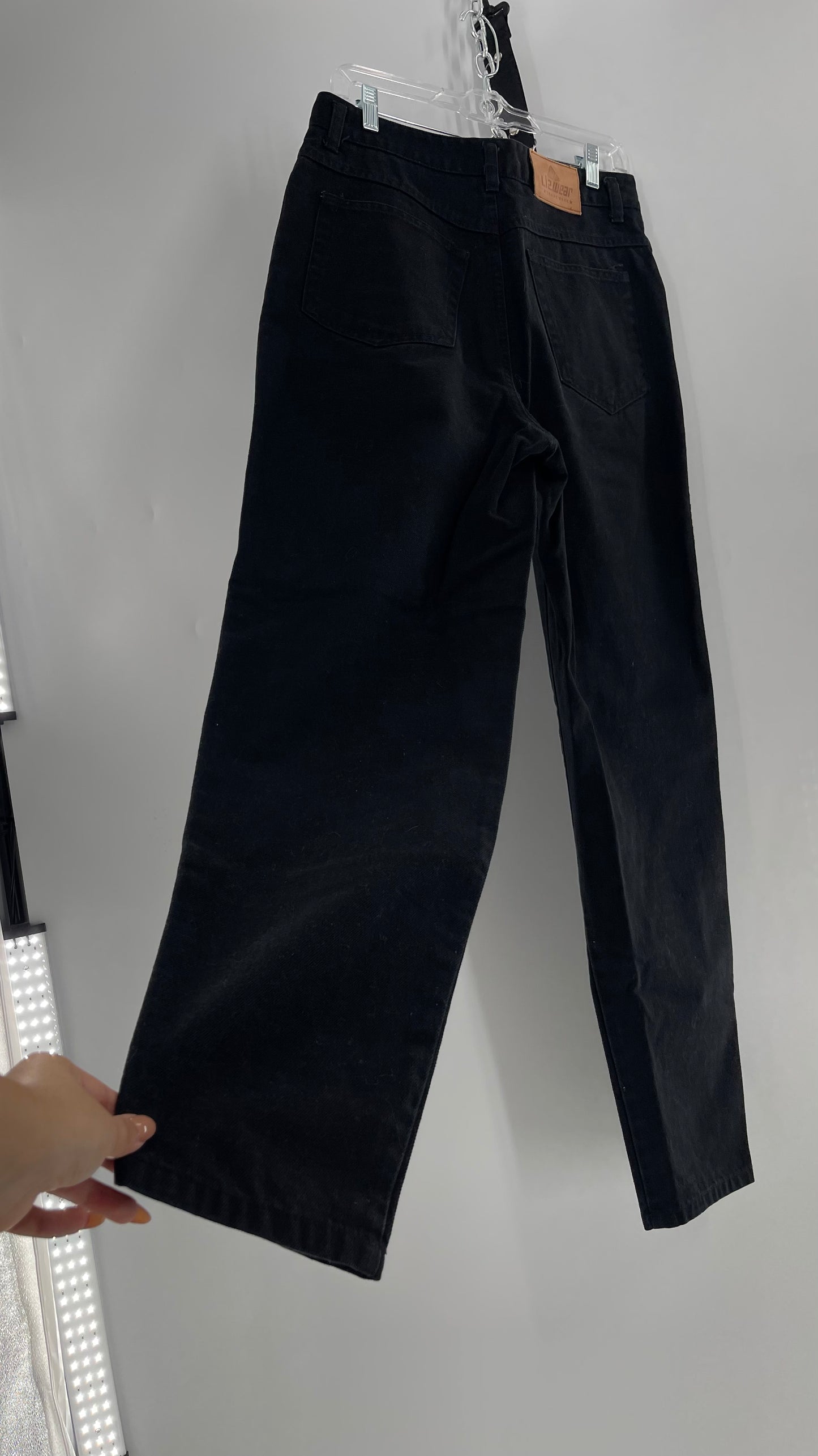 Vintage Lizwear Black Denim Straight Legs (Size 12)