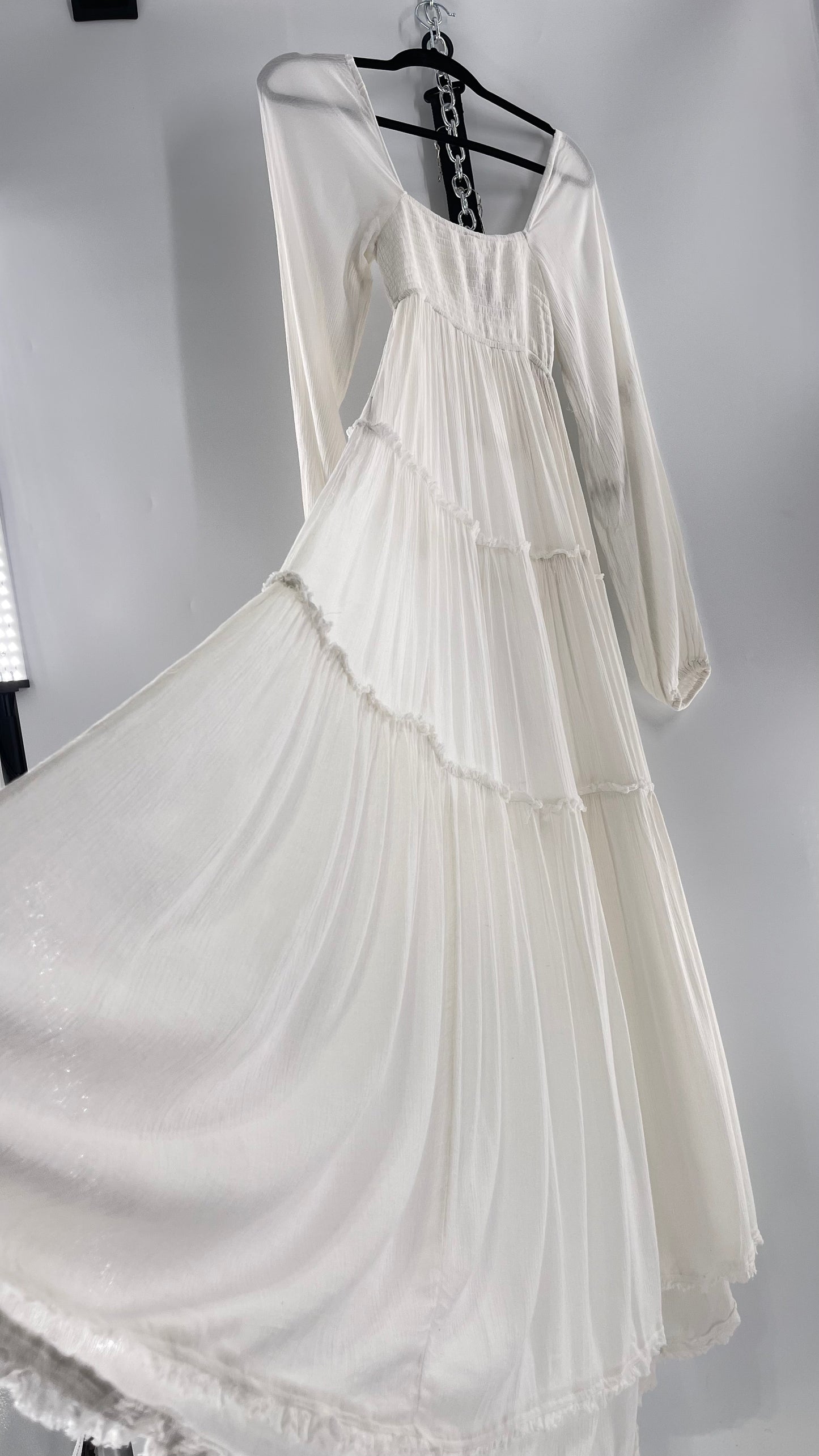 Free People Endless Summer After Dusk White Maxi (Small)