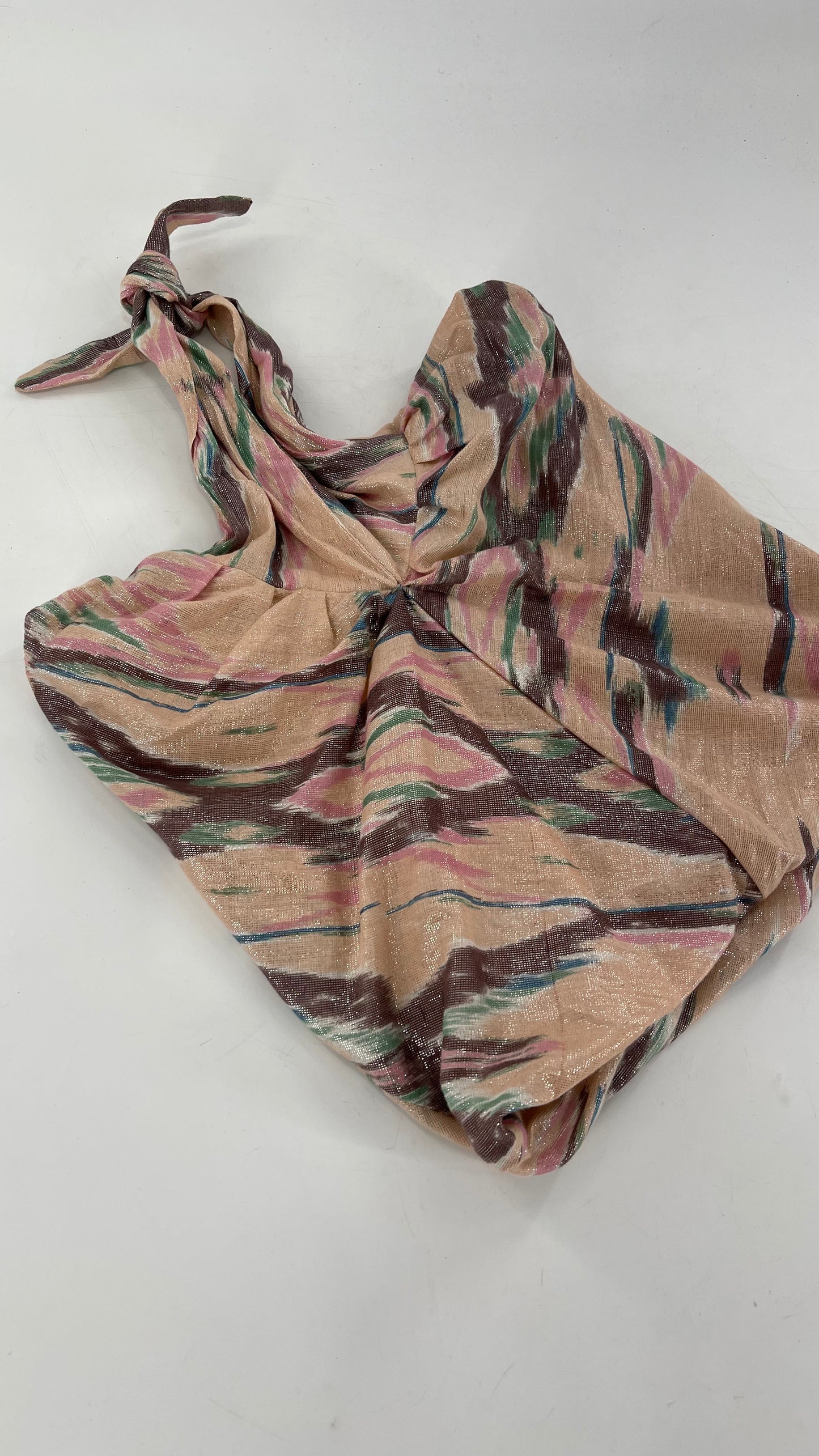 Free People Blush Pink Paint Strokes Halter (Small)