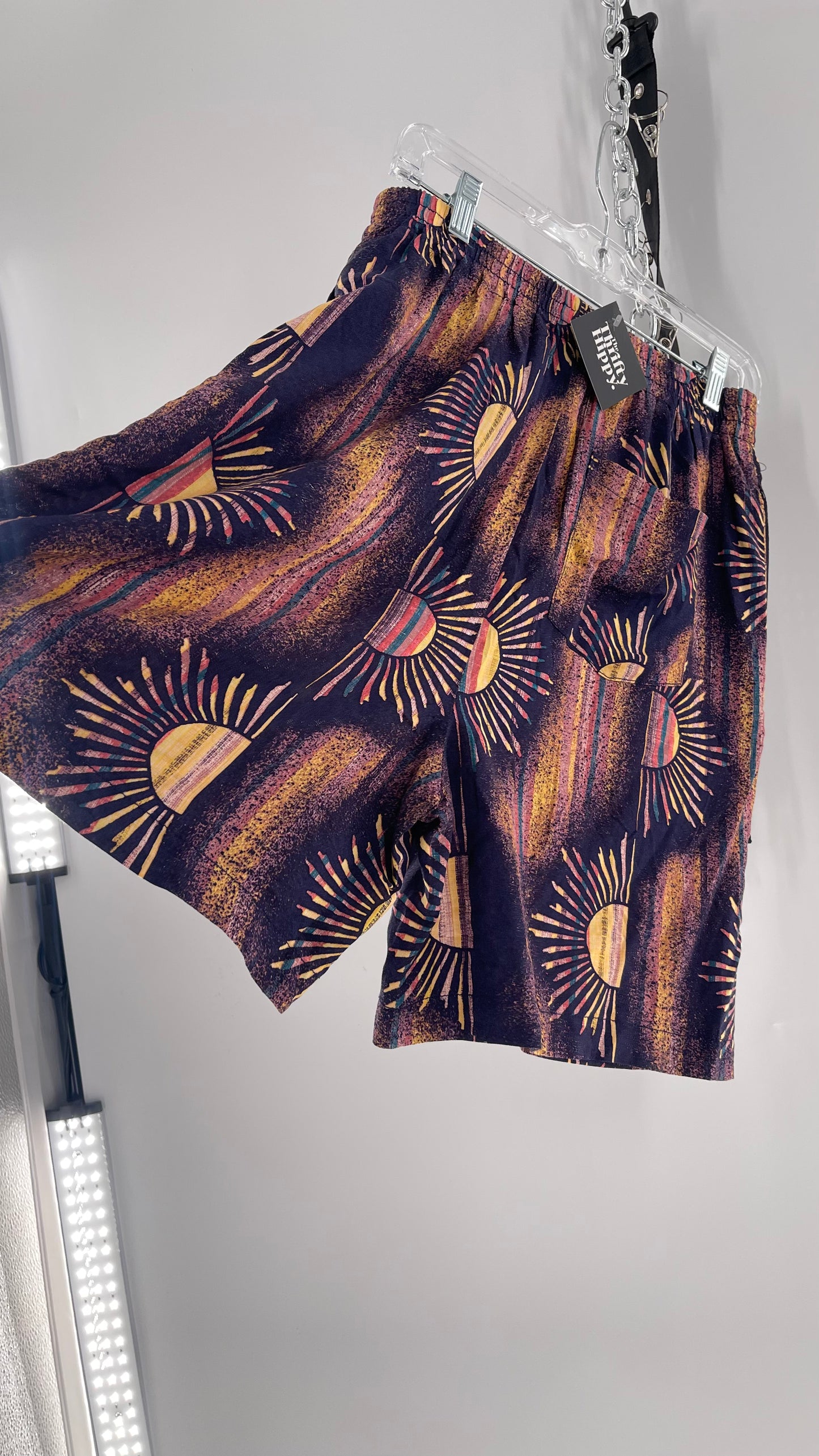 Urban Outfitters Reworked Vintage Indigo Sunsets High Waisted Shorts (Medium)