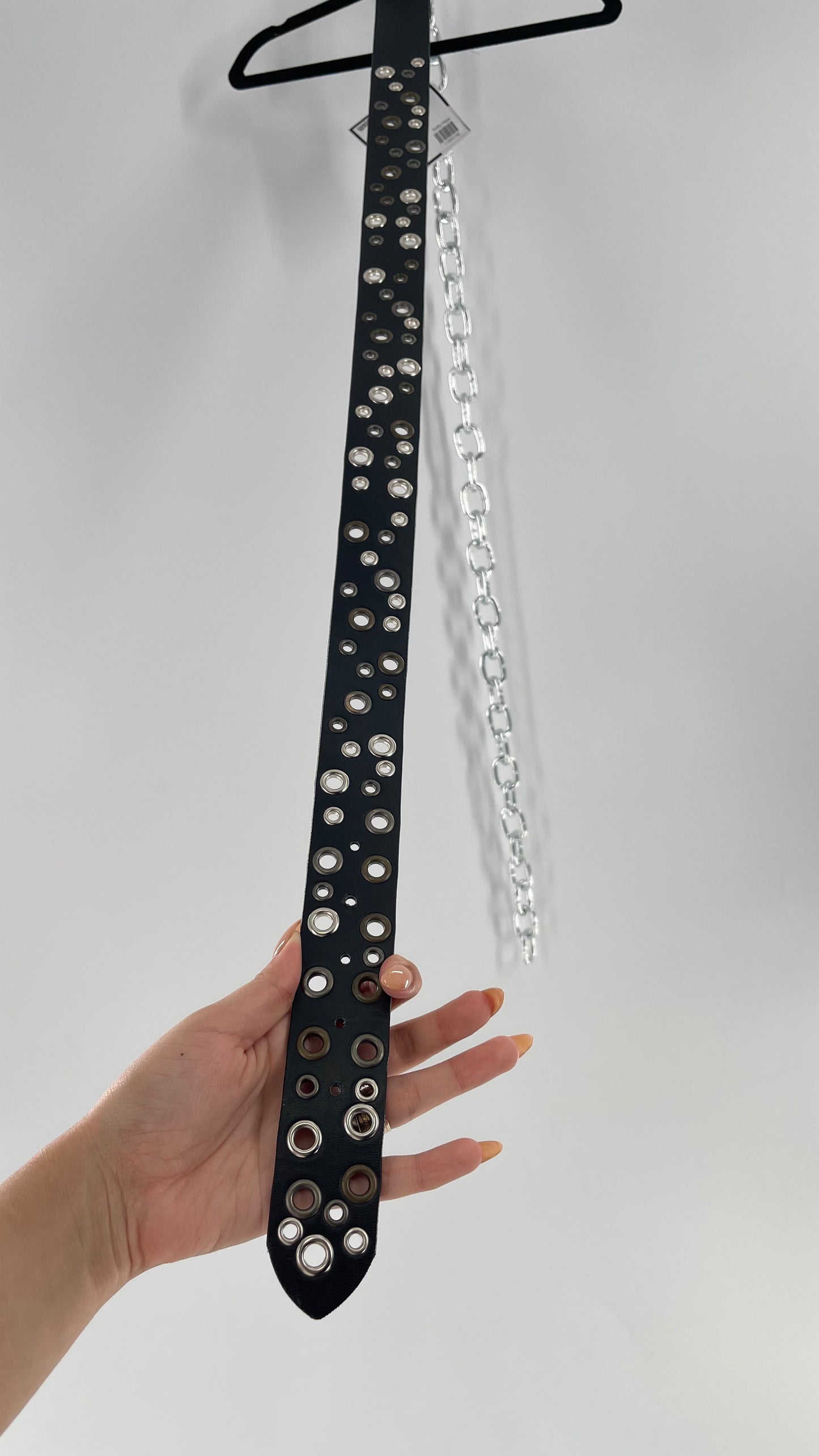 Vintage Multi Metal Tone Grommet Belt (Medium)