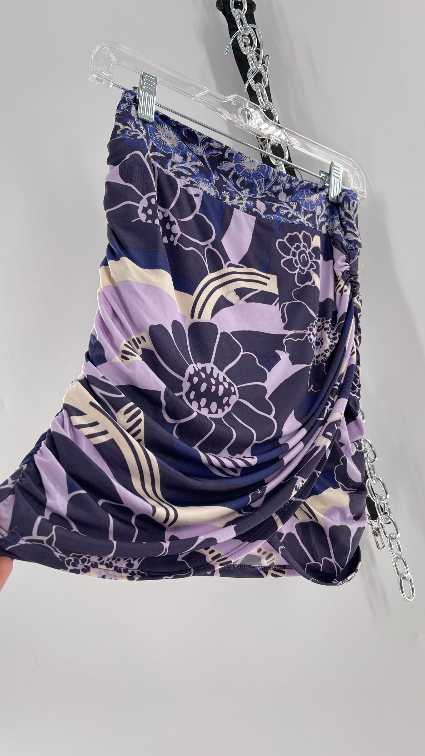 Free People Mixed Pattern Purple Skirt (XS)