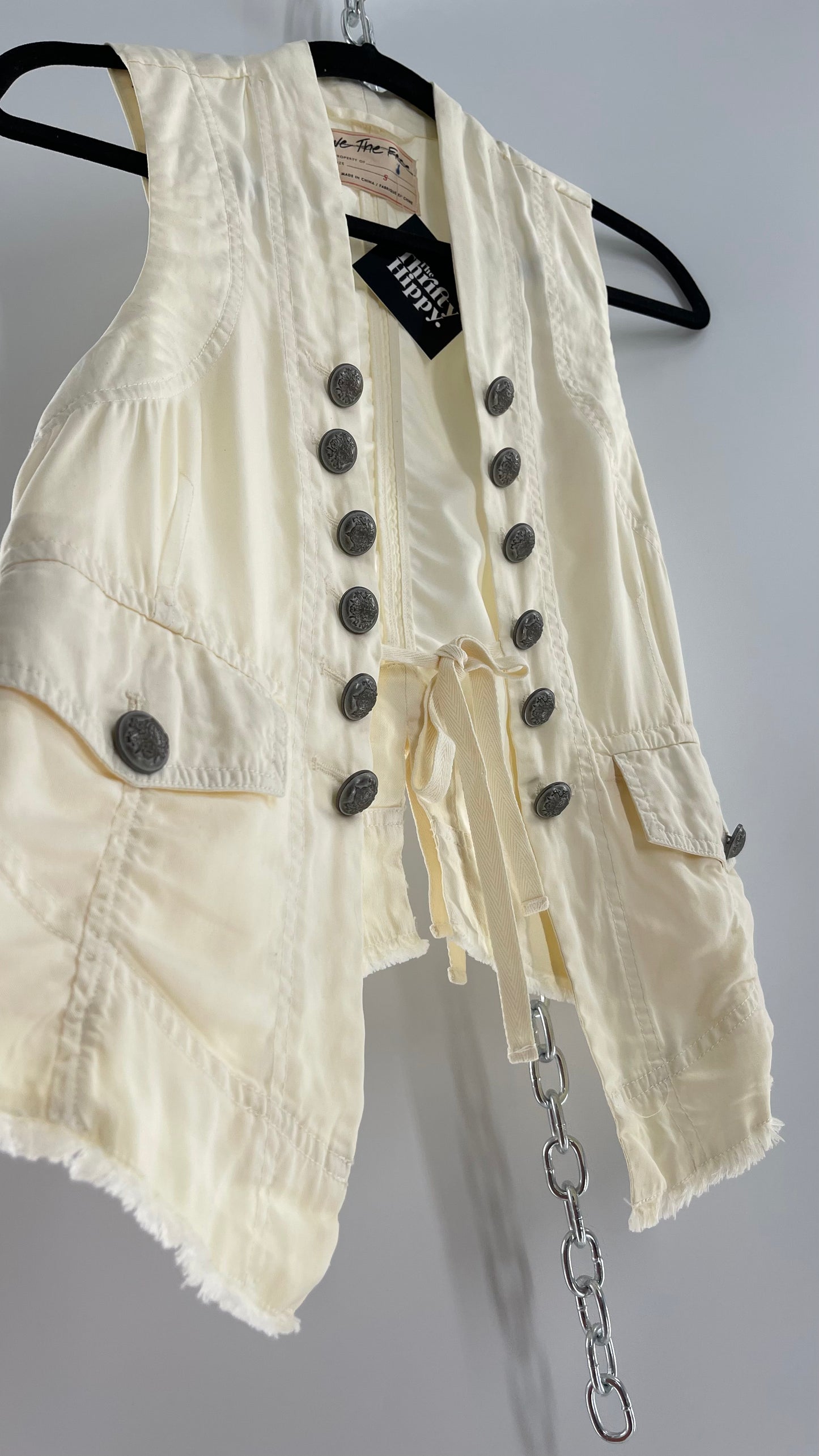 Free People Off White Military Style Vest with Tags Attached (Small)