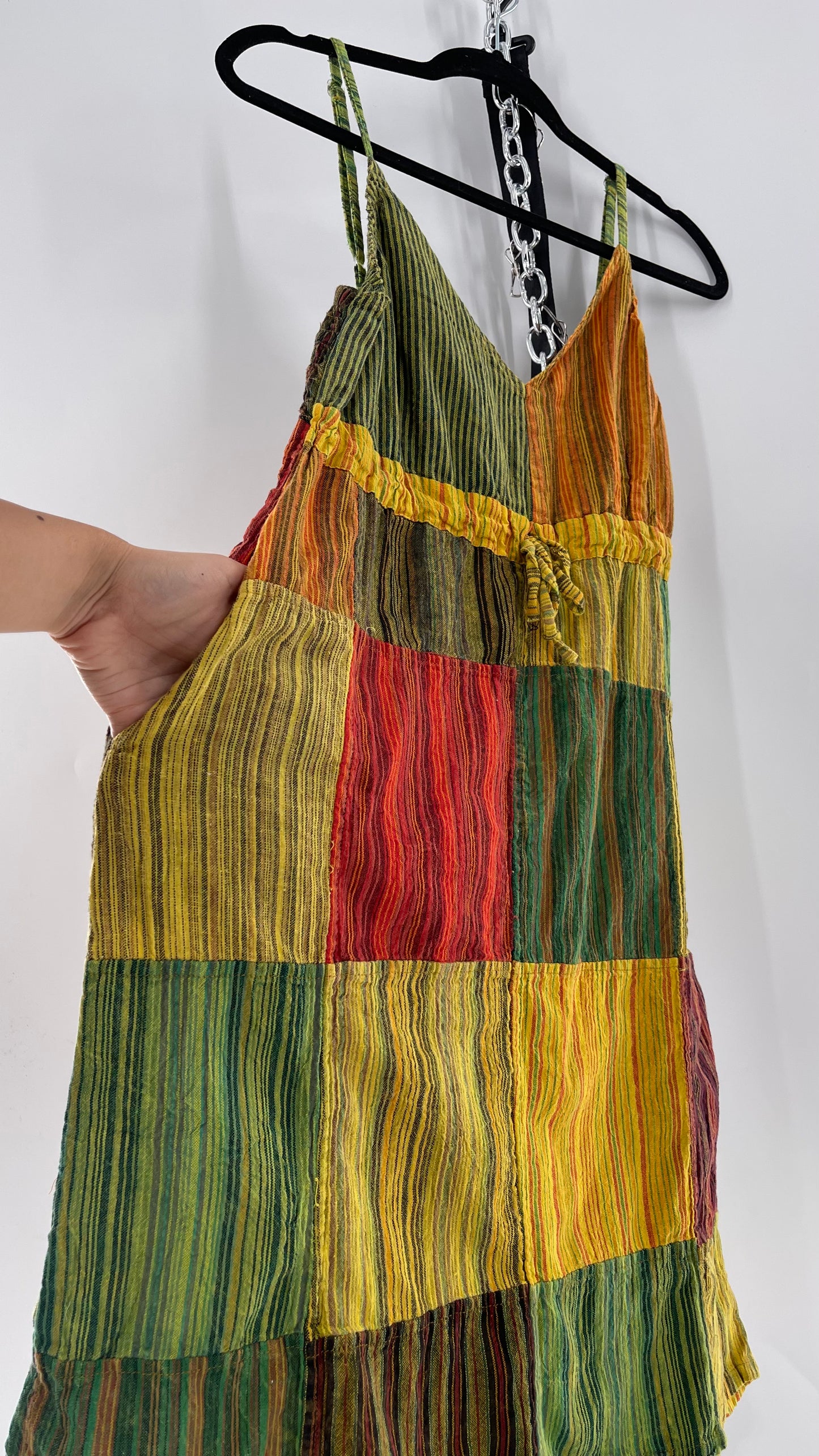 90s Jayli Hippy Rasta Patchwork Mini (XL)