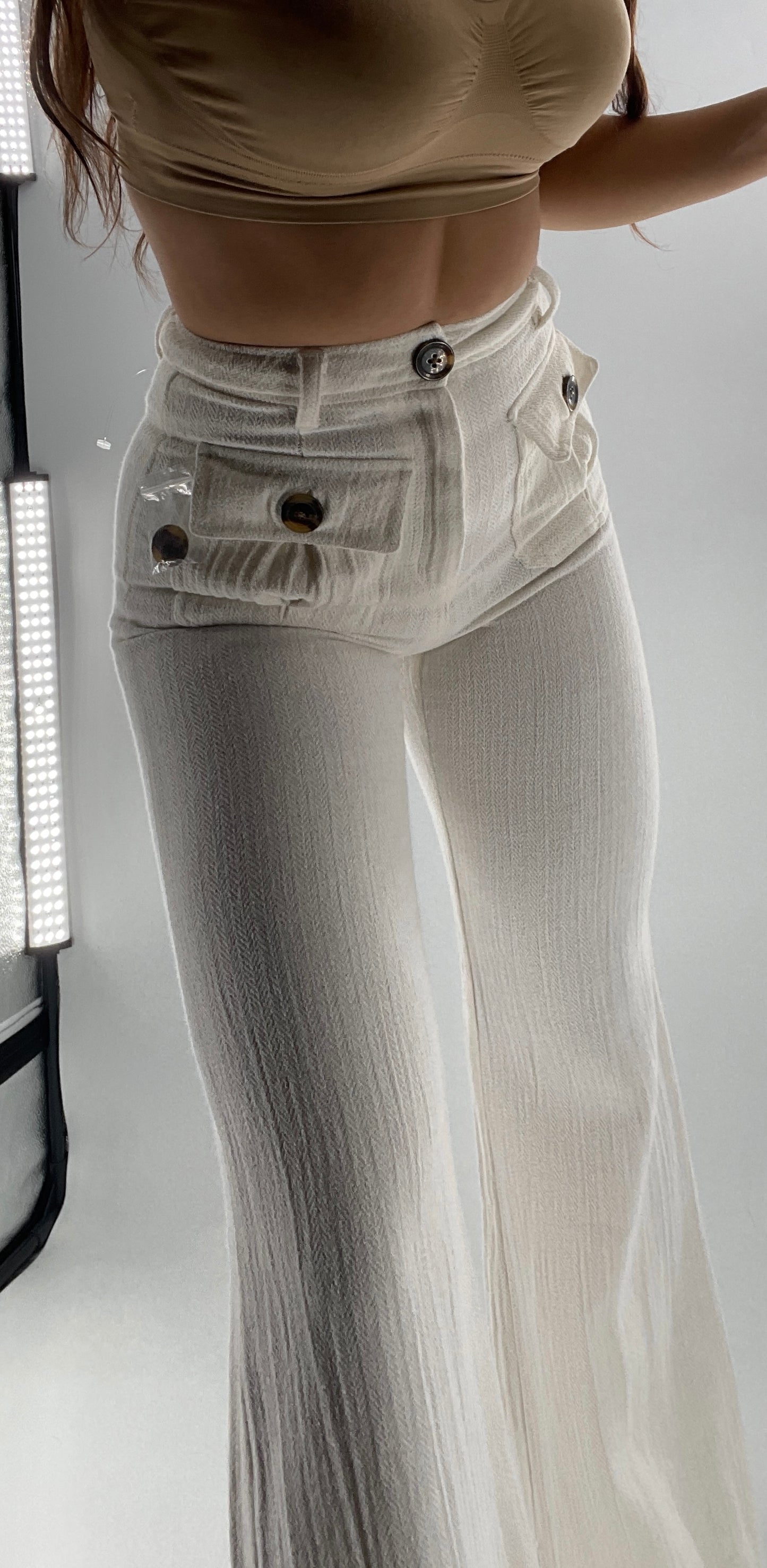 Free People Off White Knit Flares (2)