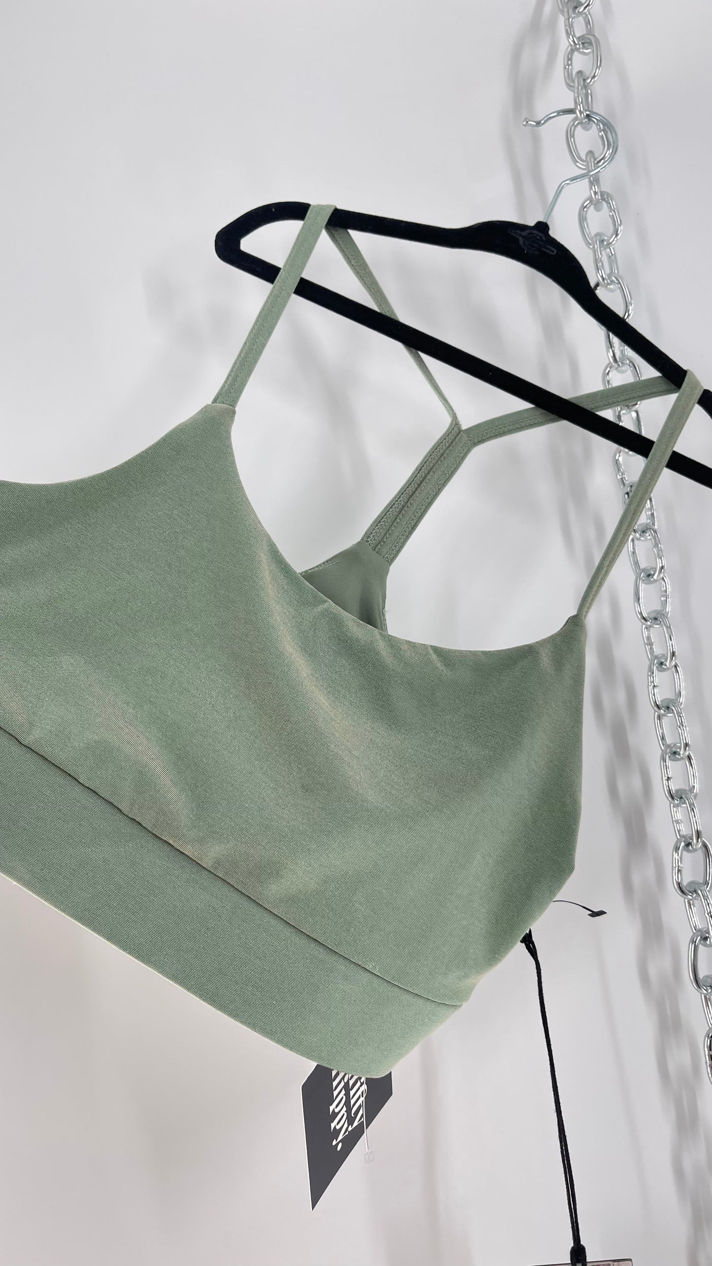 TWENTY Montreal Sage Shimmer Racer Back Sports Bra (XS)