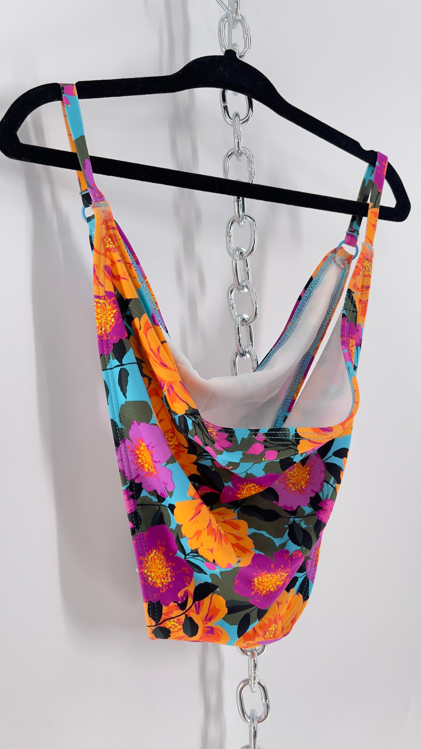 Urban Outfitters Out from Under Blue Floral Bikini/Swim Bottoms (XL)