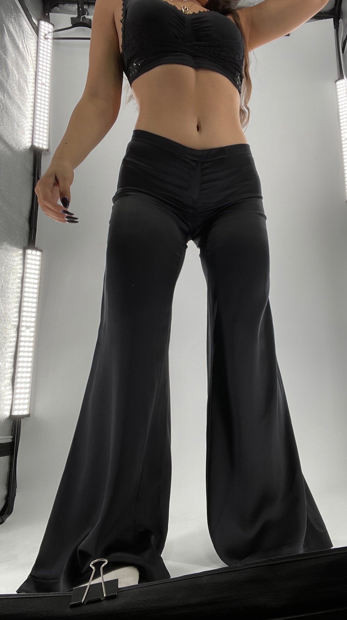 Vintage Vivienne Tam 100% Silk Low Rise Wide Legs (4)