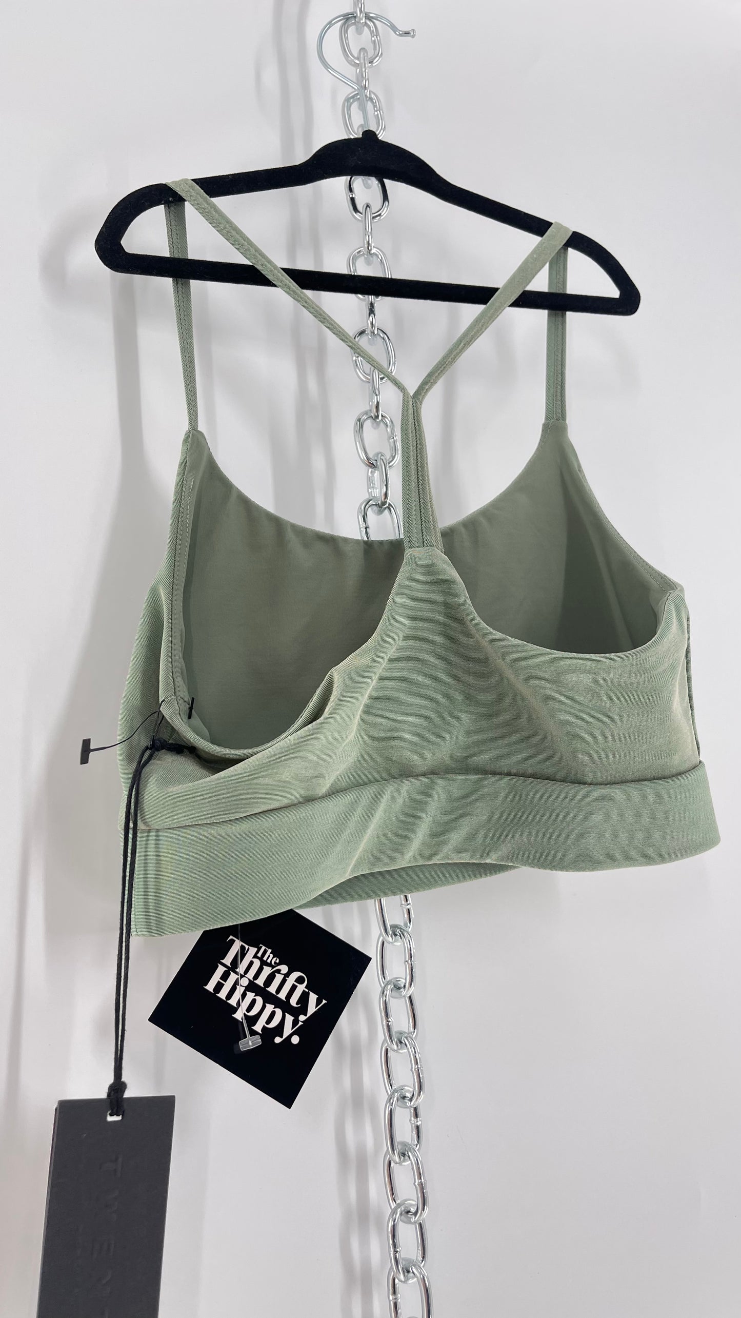 TWENTY Montreal Sage Shimmer Racer Back Sports Bra (XS)