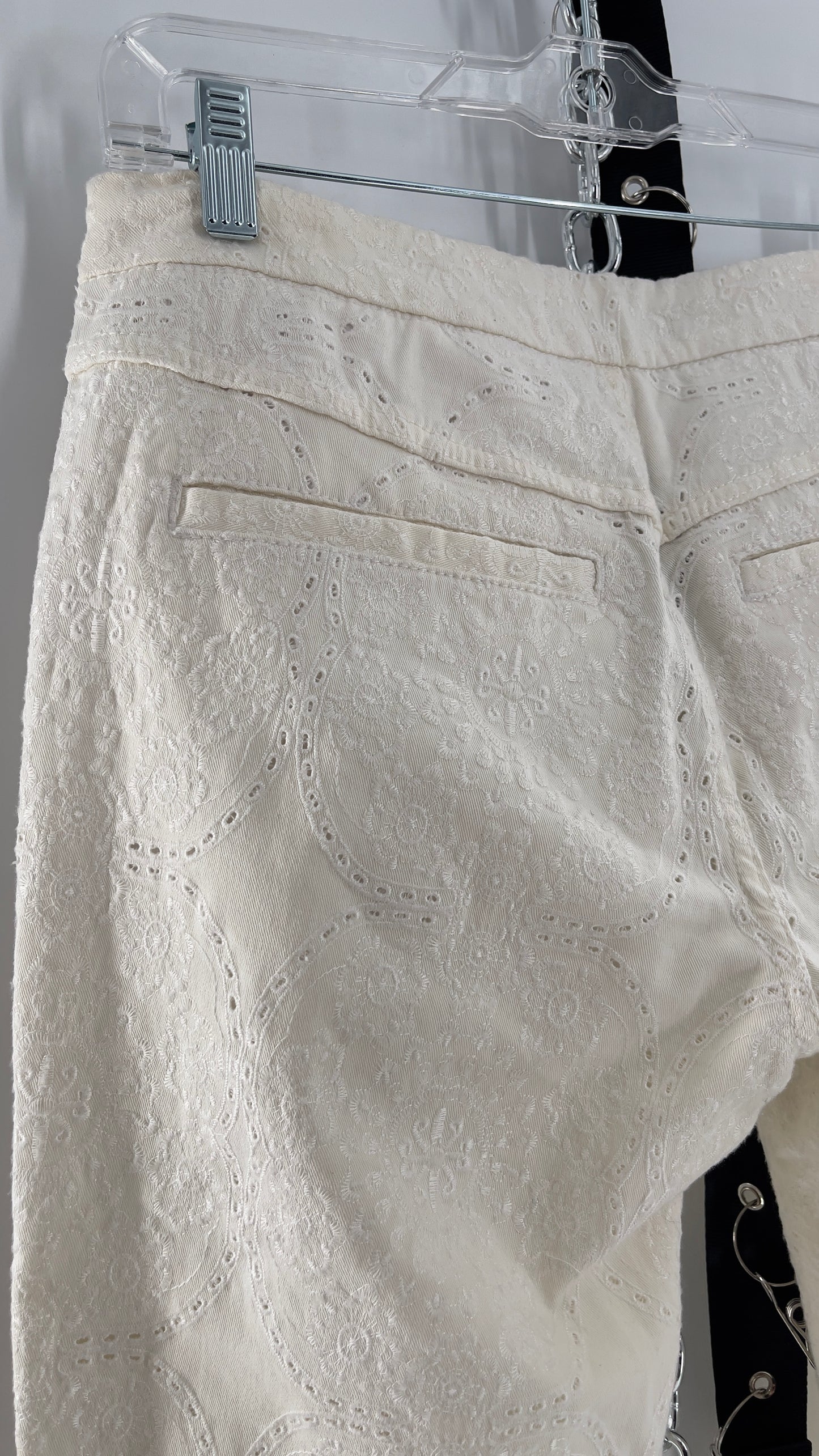 Free People White Eyelet Lace Low Rise Kick Flares (26)