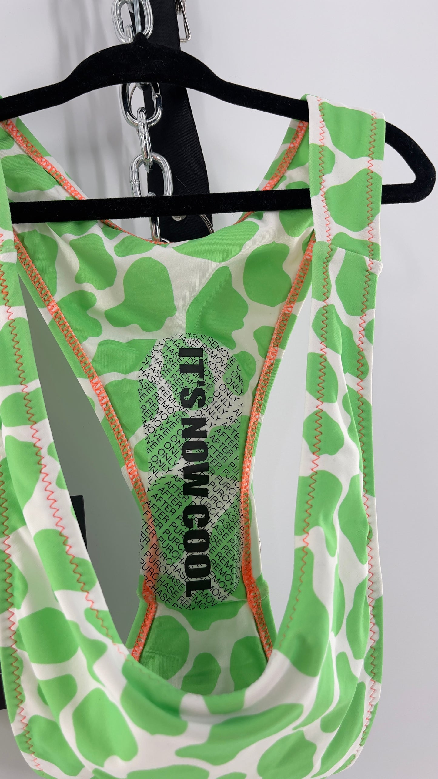 IT’S NOW COOL 90s Cut Lime Swim Bottoms (XL)