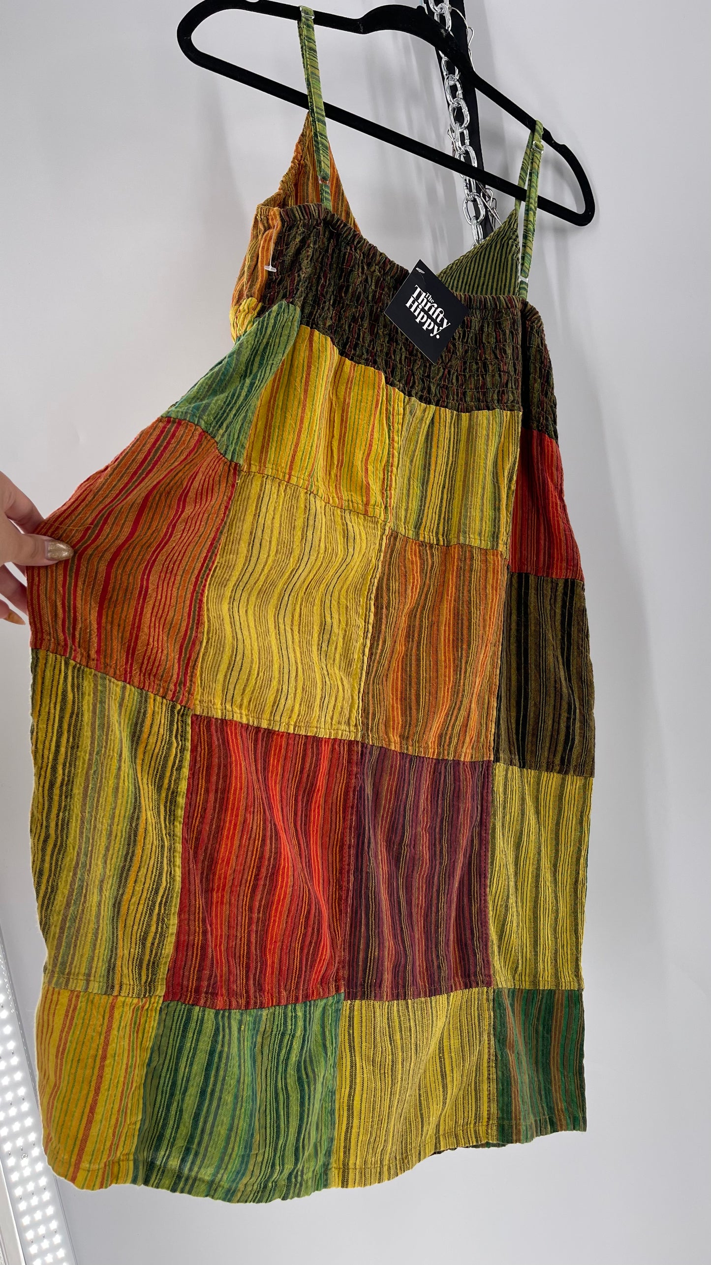 90s Jayli Hippy Rasta Patchwork Mini (XL)